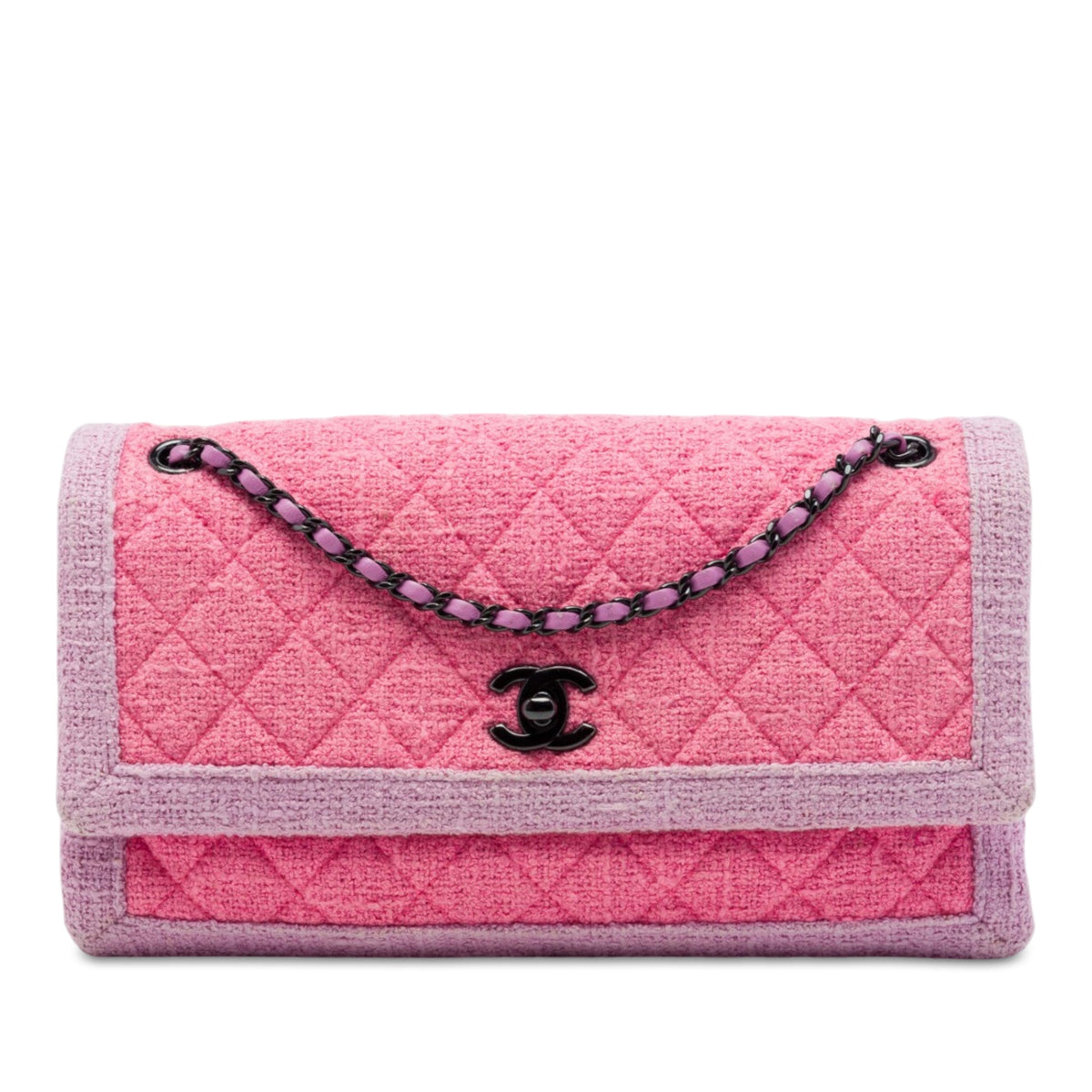 Chanel CC Quilted Tweed Accordion Flap