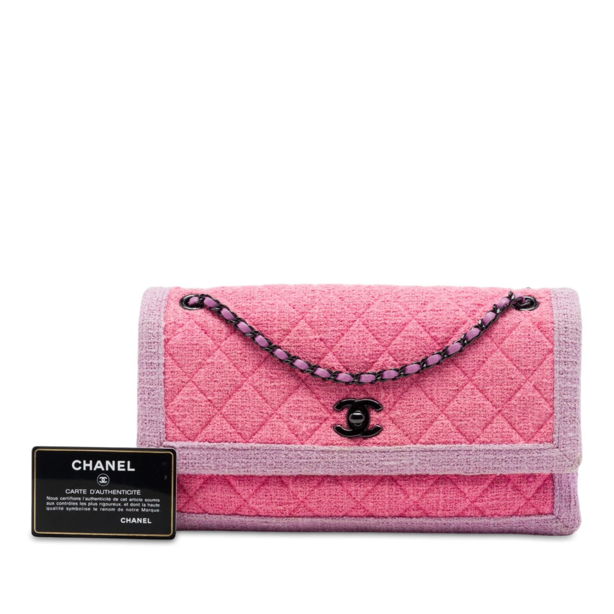 Chanel CC Quilted Tweed Accordion Flap