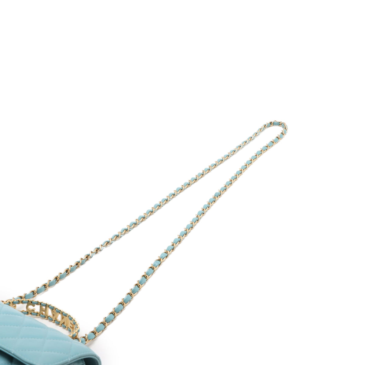 Chanel Mini Rectangular Classic Lambskin Top Handle Flap — Blue