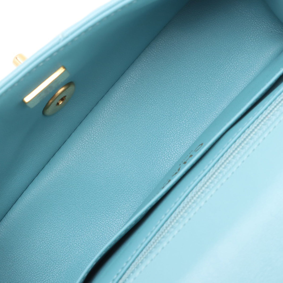 Chanel Mini Rectangular Classic Lambskin Top Handle Flap — Blue