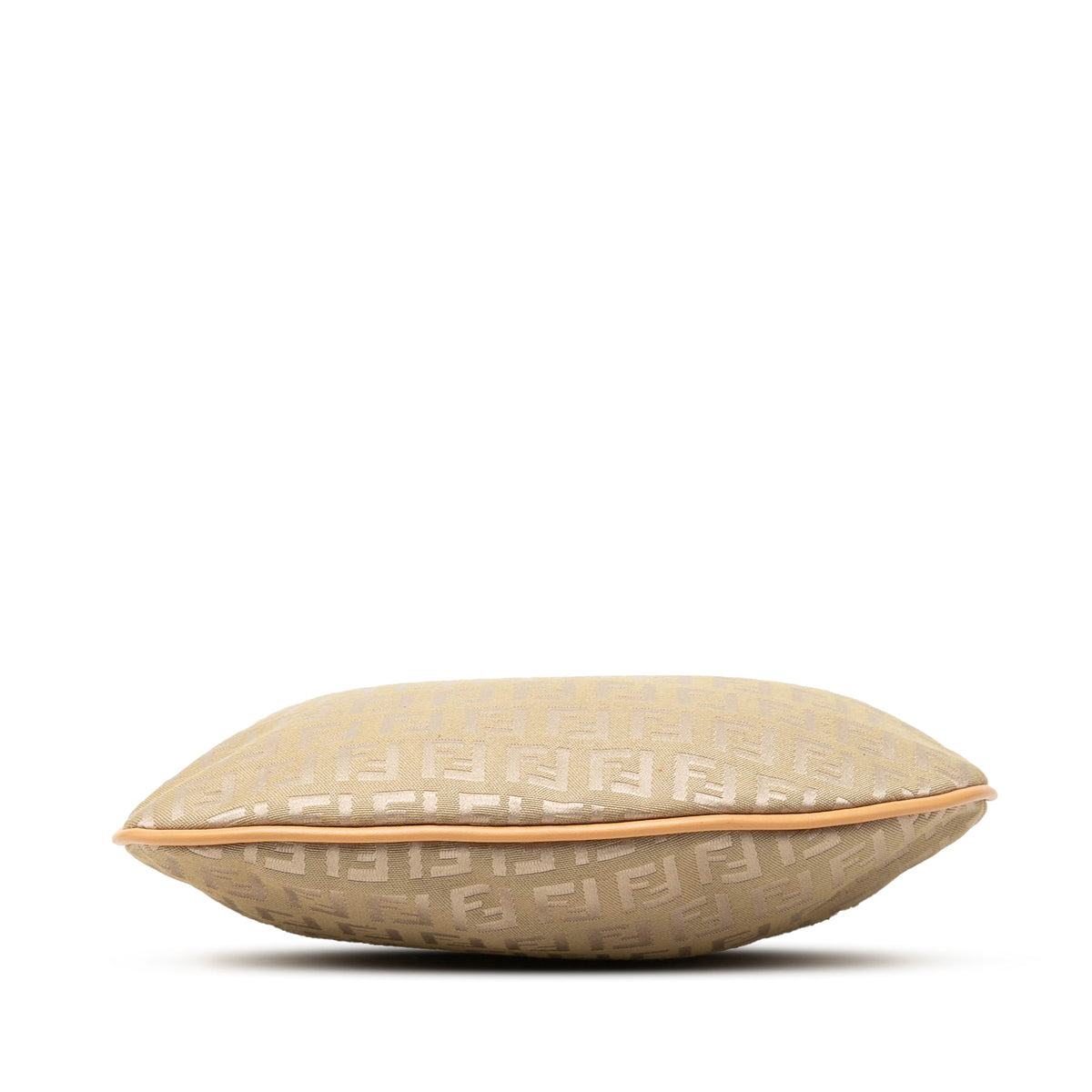 Fendi Zucchino Canvas Oyster Shoulder Bag — Beige