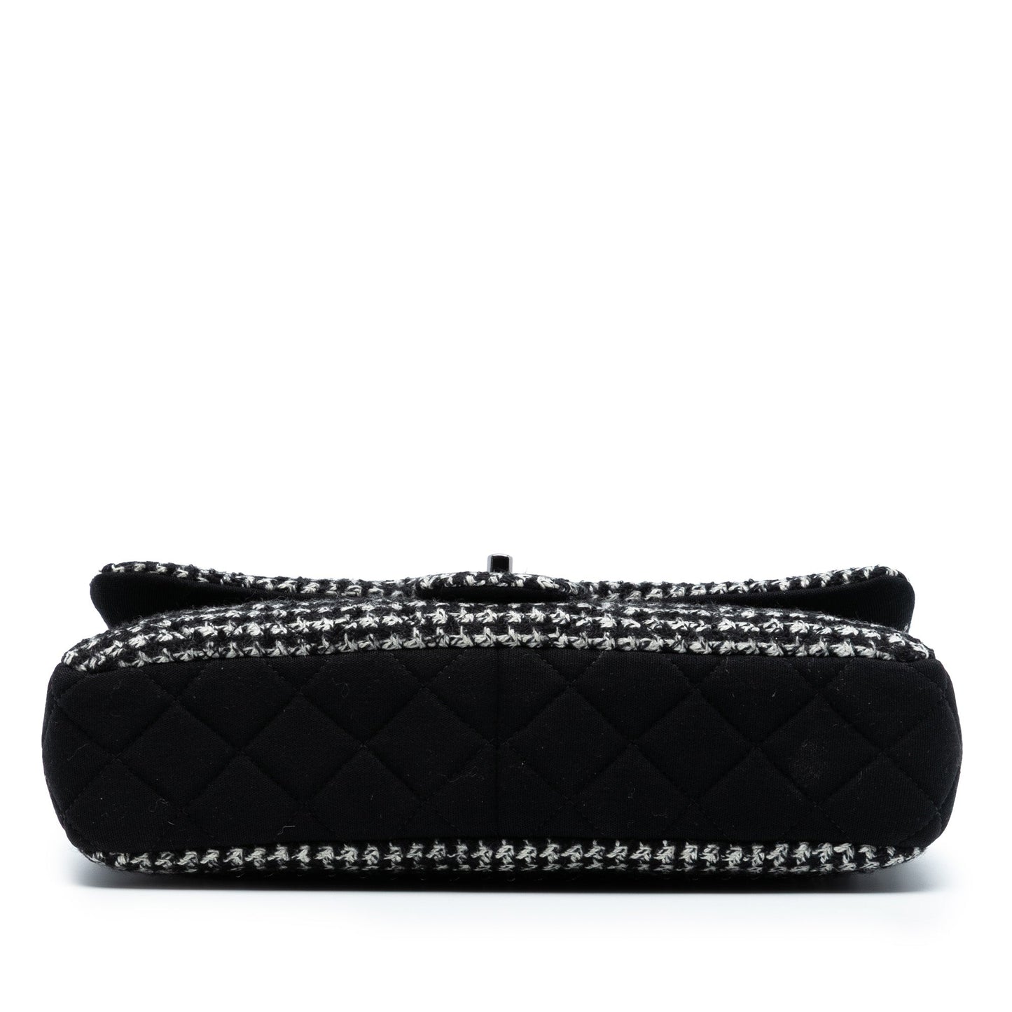 Chanel Jumbo CC Quilted Jersey and Tweed Chain Flap