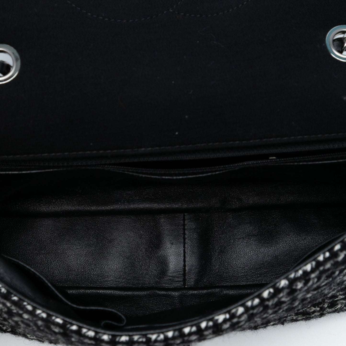 Chanel Jumbo CC Quilted Jersey and Tweed Chain Flap