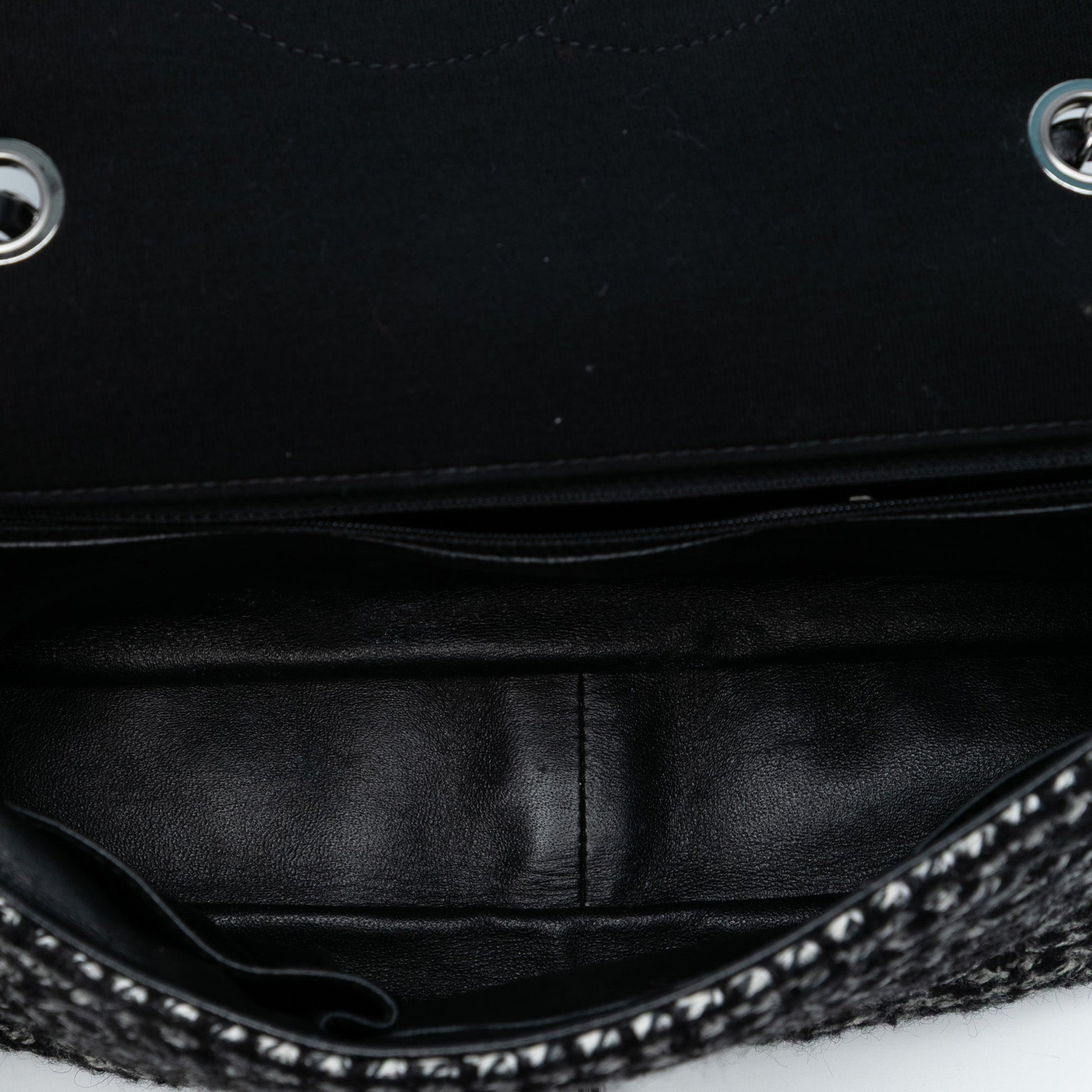 Chanel Jumbo CC Quilted Jersey and Tweed Chain Flap