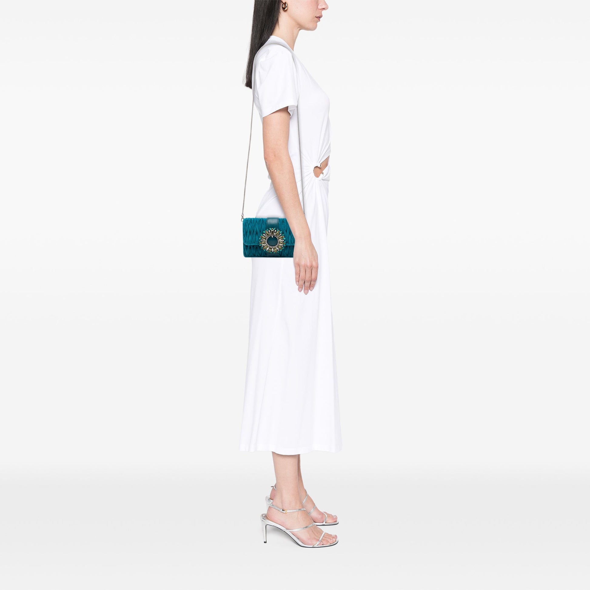 Miu Miu Matelasse Velvet Crystal Embellished Crossbody