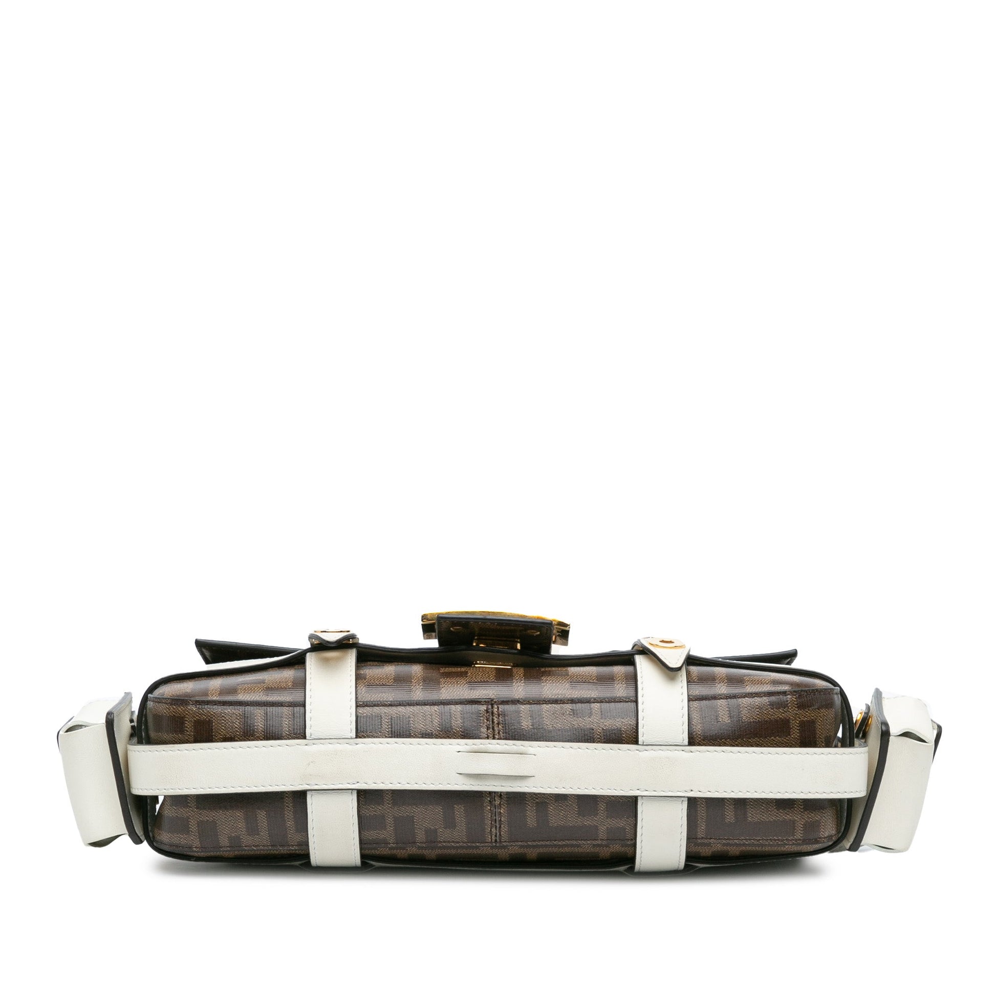 Fendi Zucca Glazed Fabric Cage Baguette Satchel