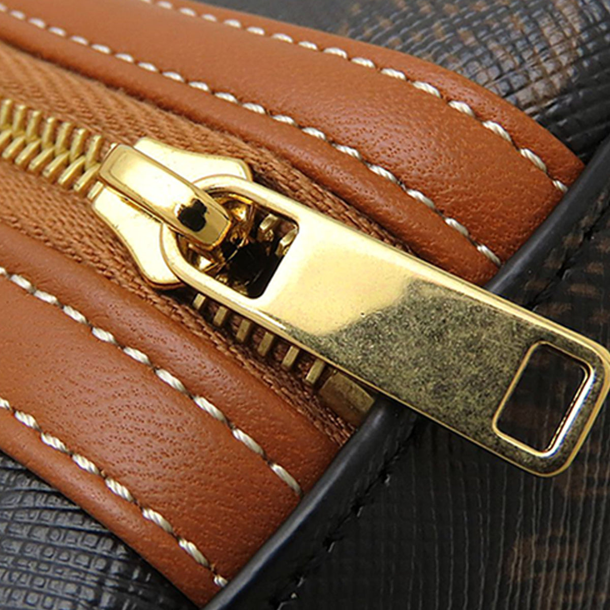 Celine Triomphe Coated Canvas Clutch On Chain — Brown