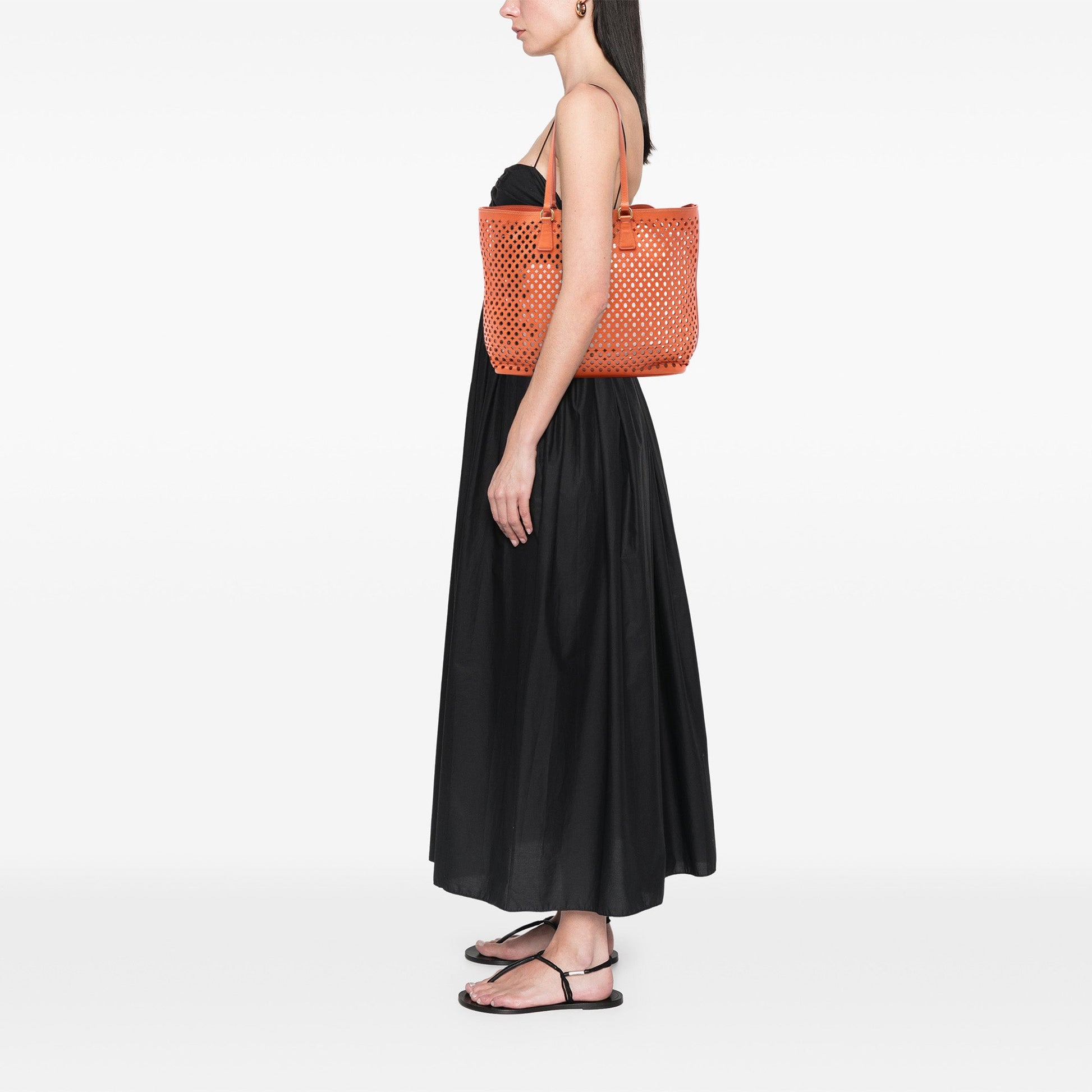 Prada Perforated Saffiano Fori Shopping Tote