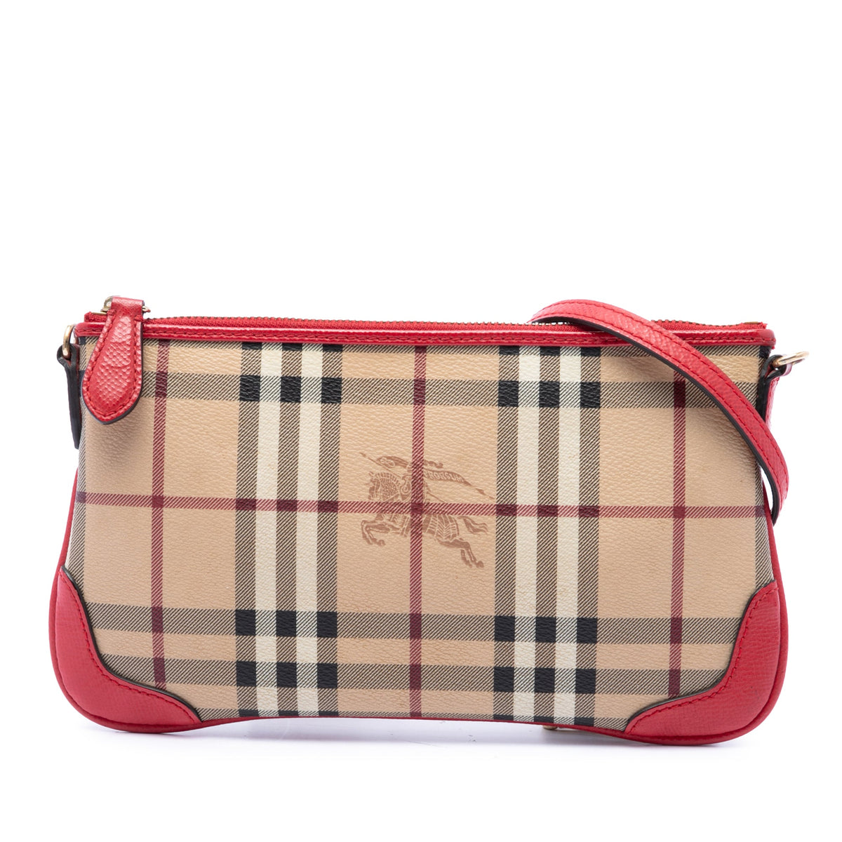 Burberry Haymarket Check Coated Canvas Peyton Crossbody — Beige