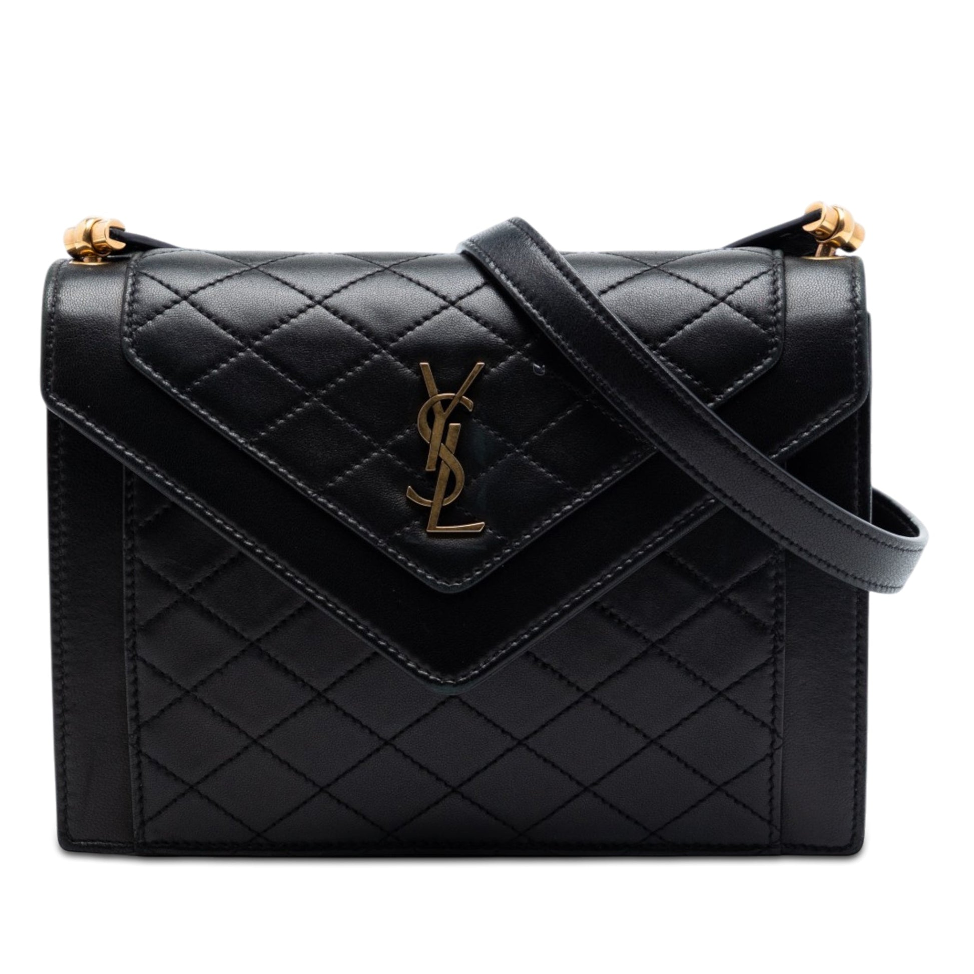 Saint Laurent Mini Quilted Lambskin Monogram Gaby Crossbody