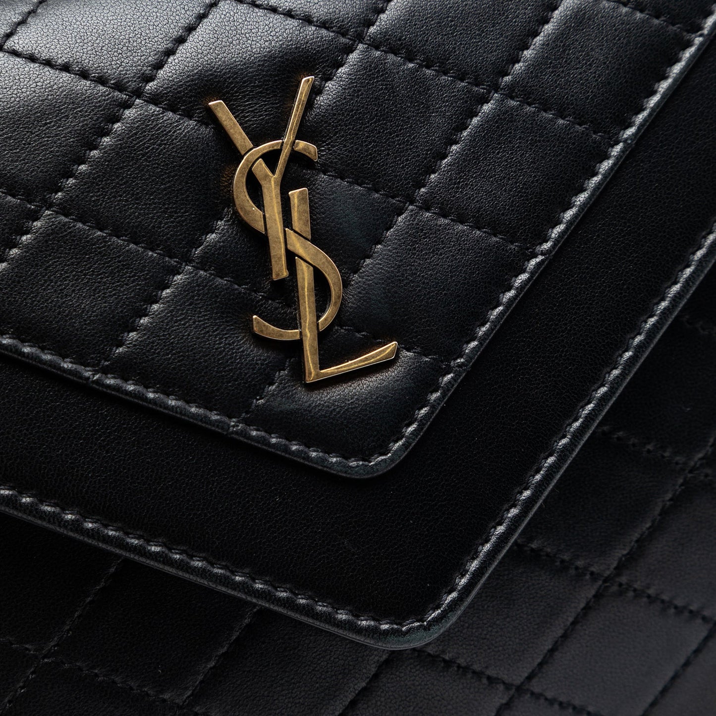 Saint Laurent Mini Quilted Lambskin Monogram Gaby Crossbody