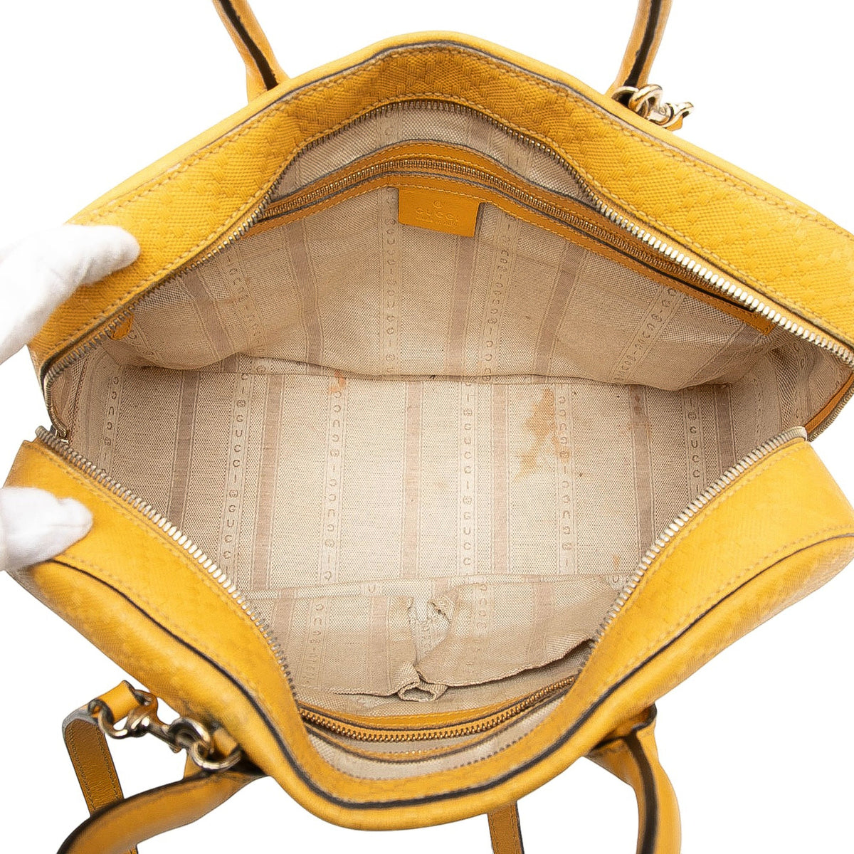 Gucci Diamante Bright Leather Satchel
