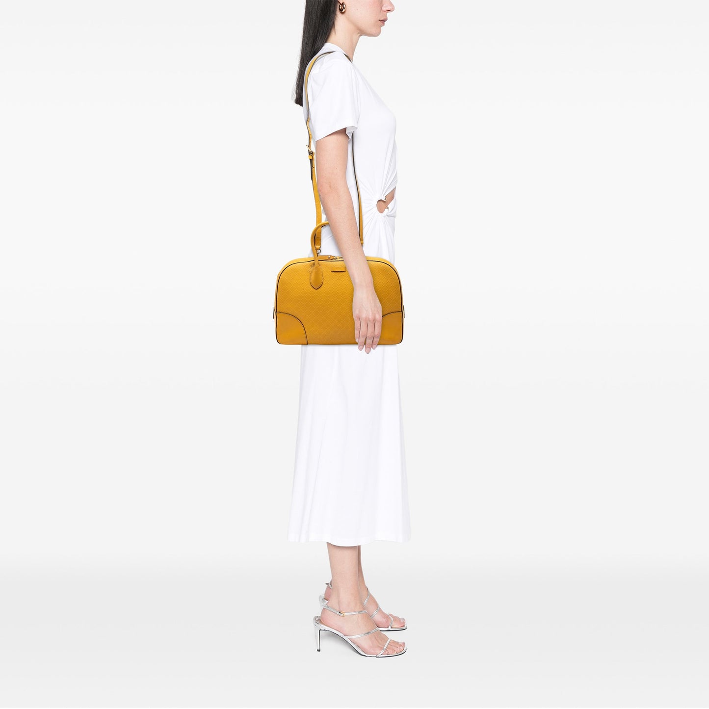 Gucci Diamante Bright Leather Satchel