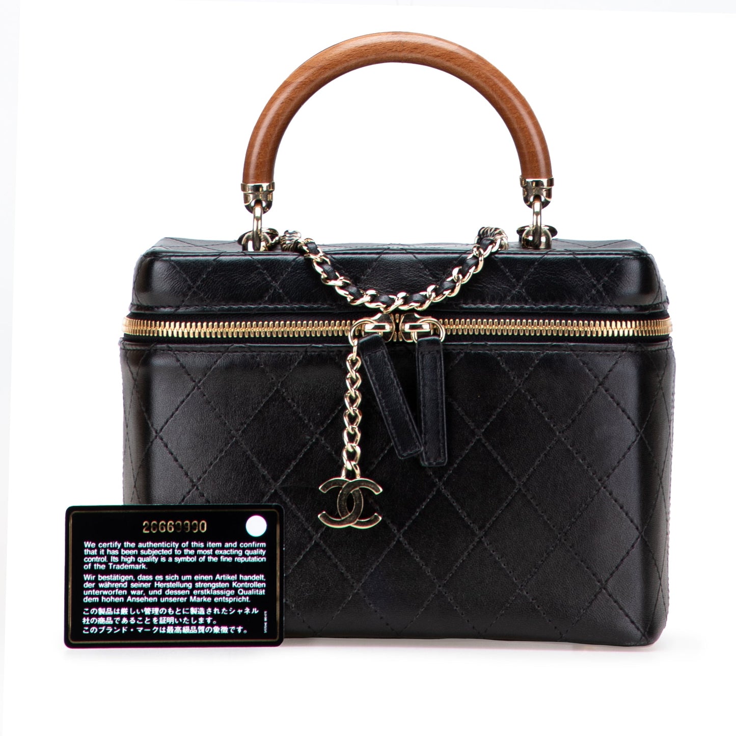 Chanel Large Quilted Lambskin Knock On Wood Vanity Case
