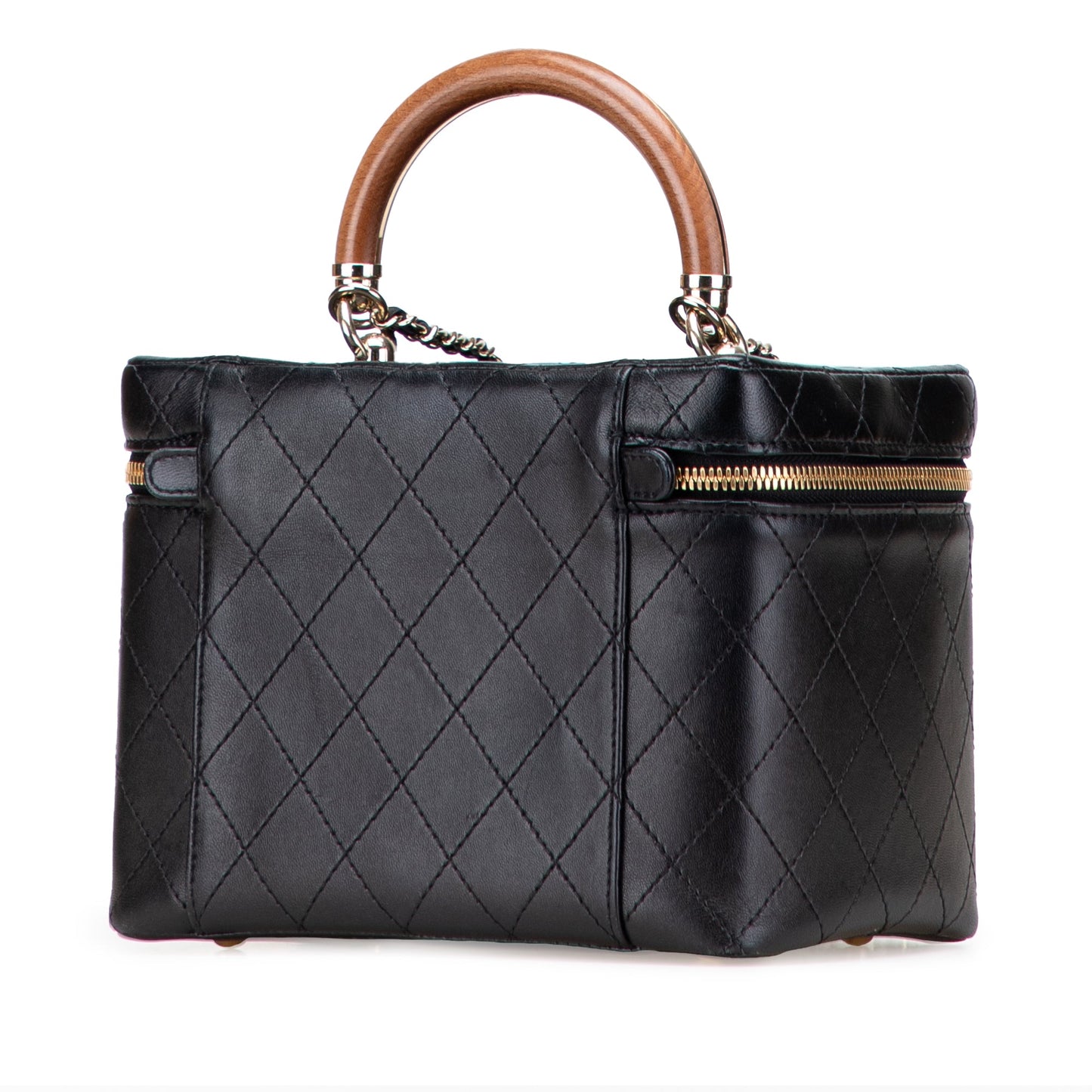 Chanel Large Quilted Lambskin Knock On Wood Vanity Case