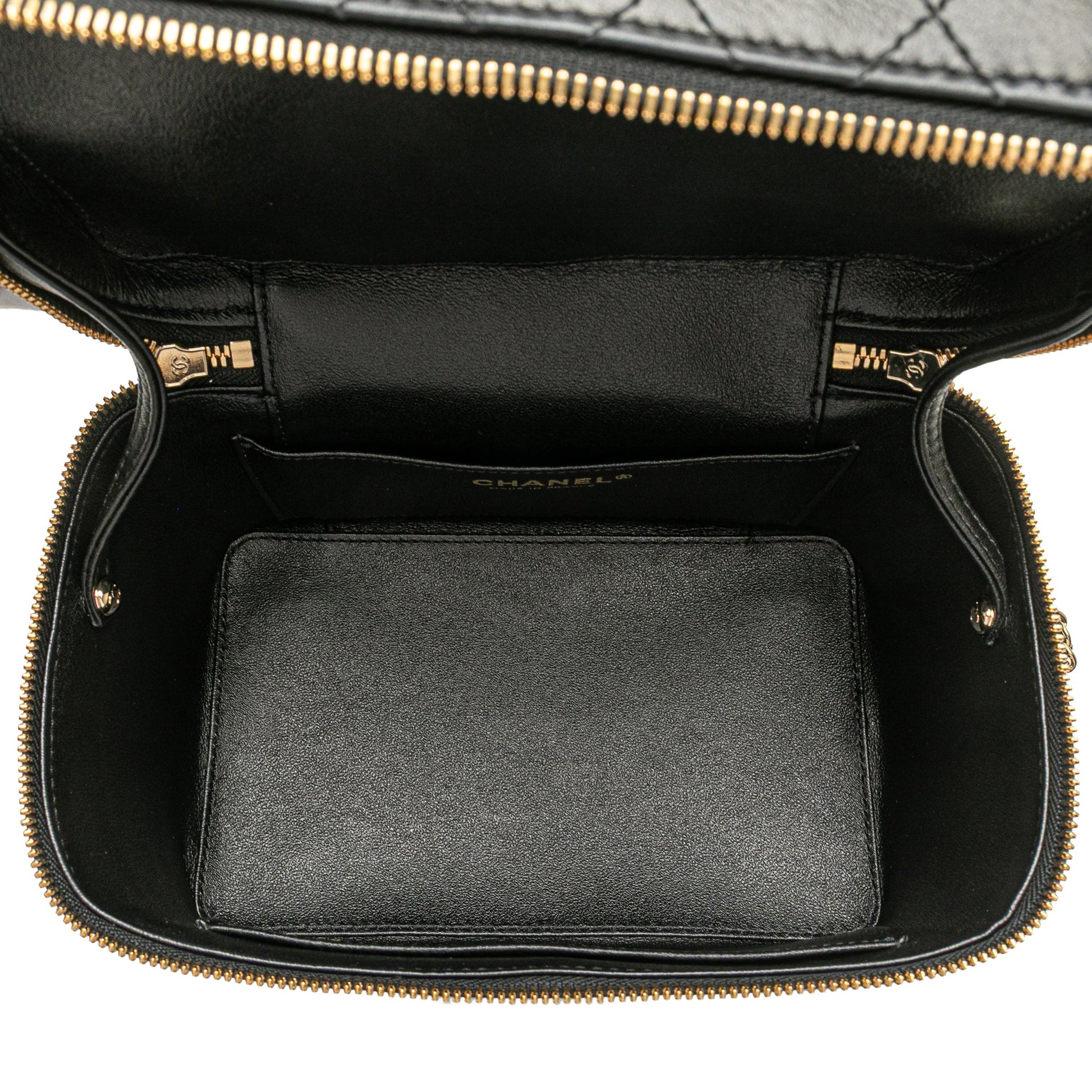 Chanel Large Quilted Lambskin Knock On Wood Vanity Case