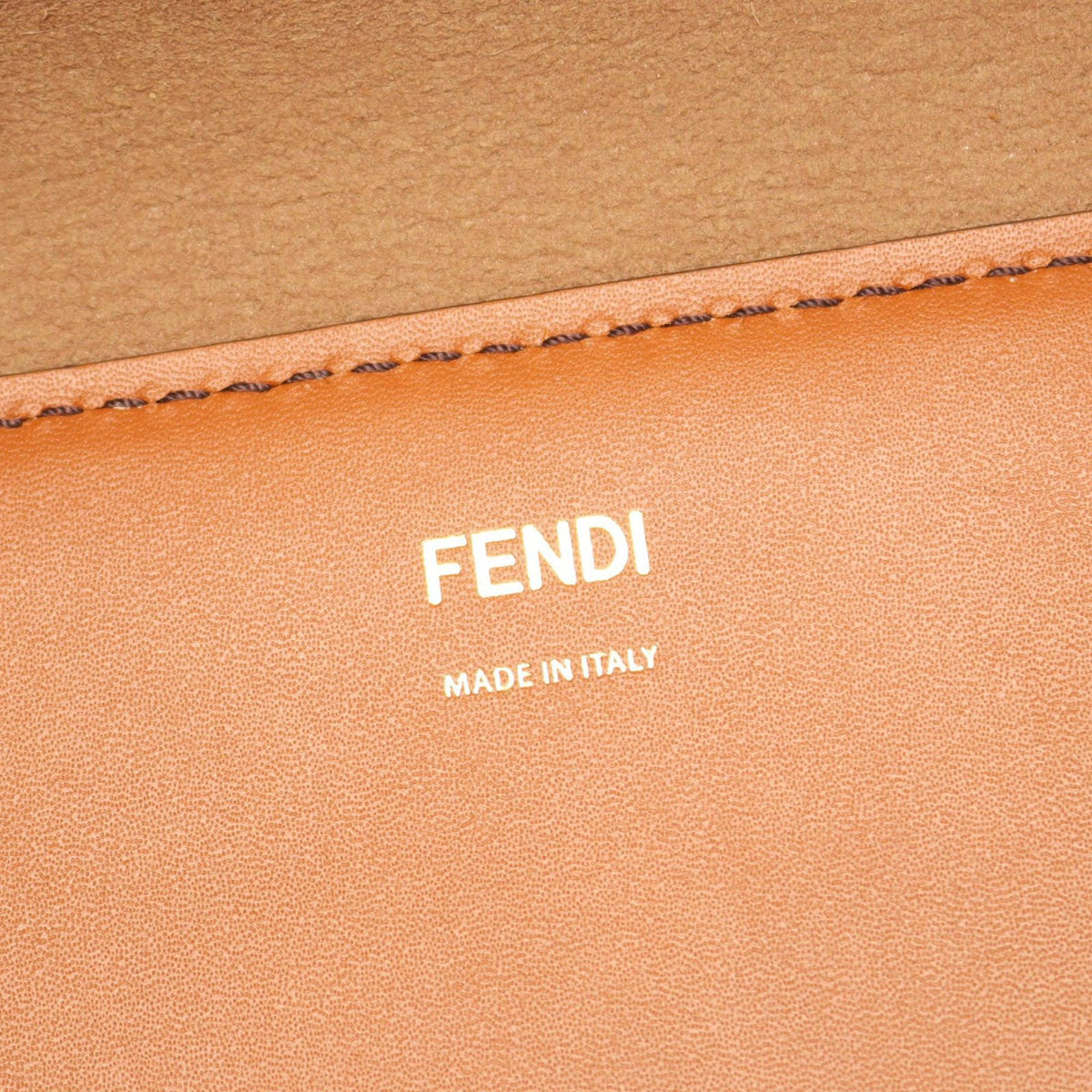 Fendi Large Leather Sunshine Shopper Tote — Brown