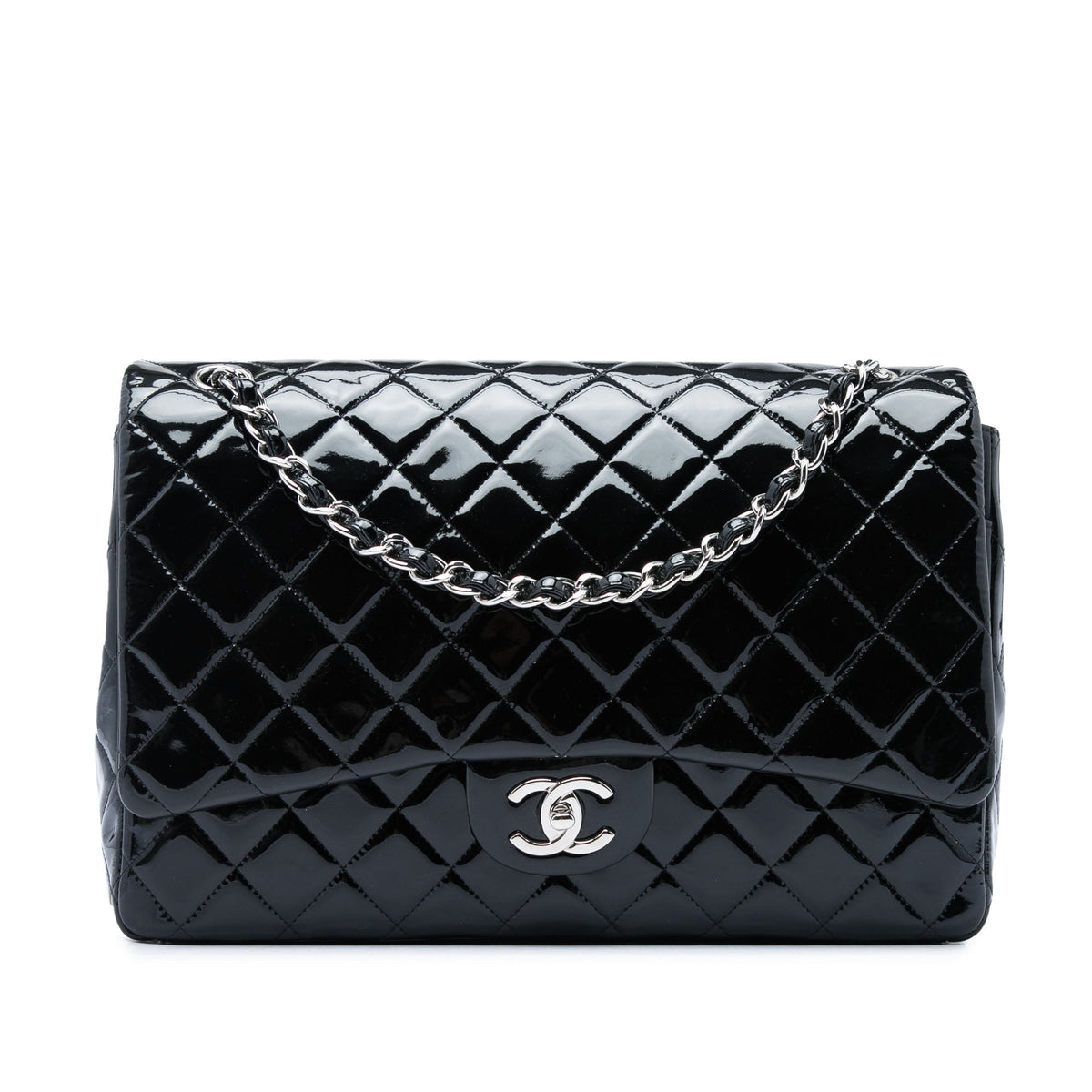Chanel Maxi Classic Patent Double Flap