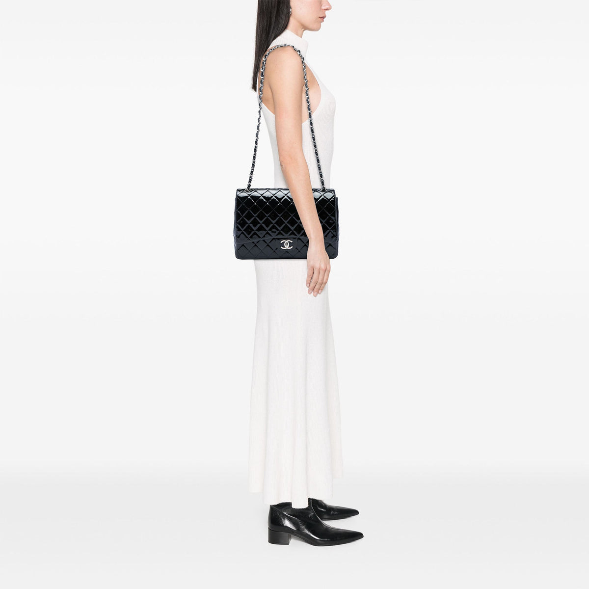Chanel Maxi Classic Patent Double Flap