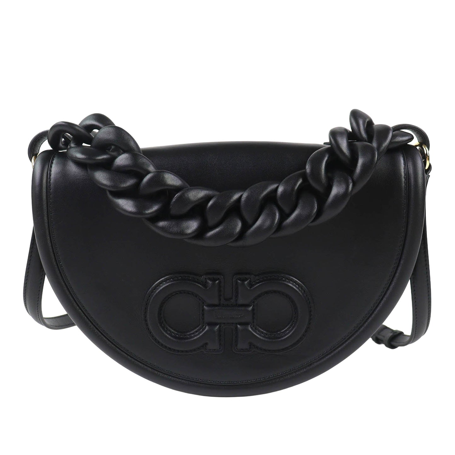 Ferragamo Calfskin Aura Crescent Satchel