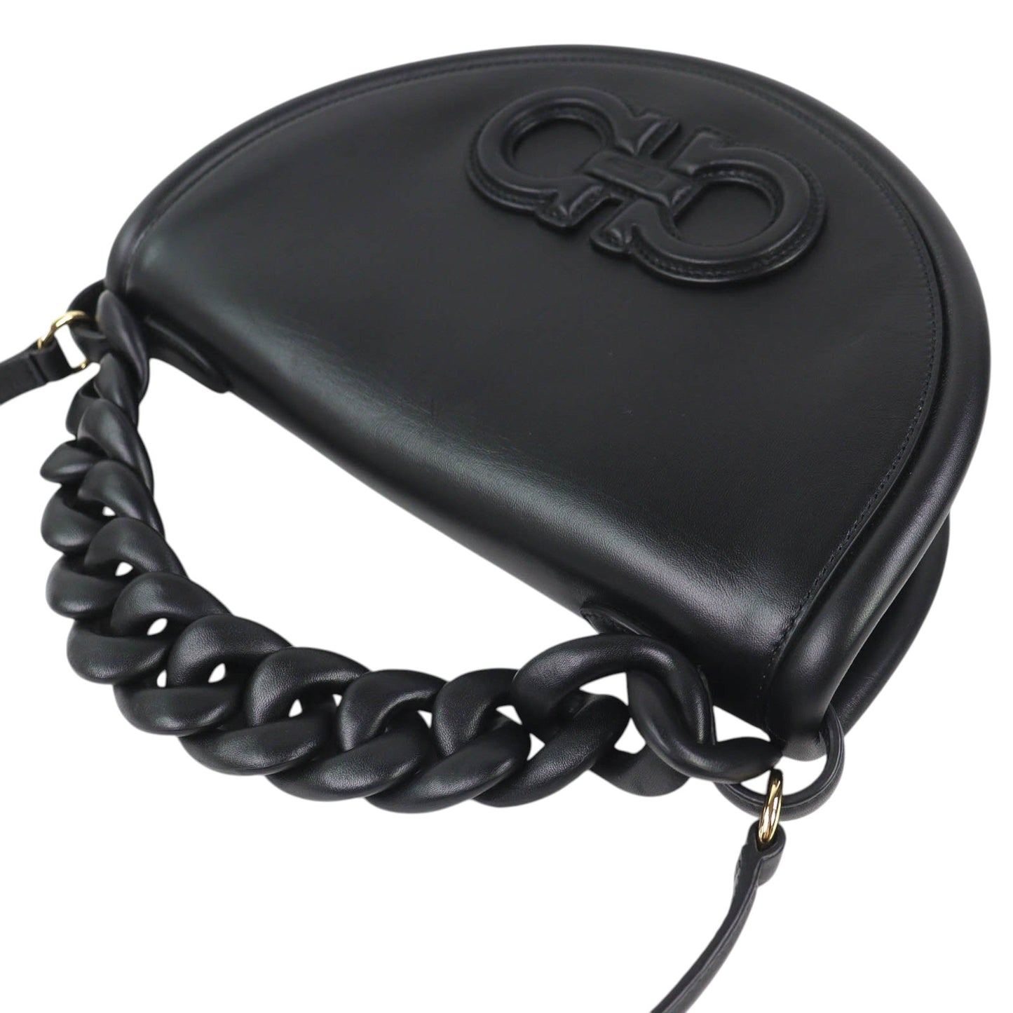 Ferragamo Calfskin Aura Crescent Satchel