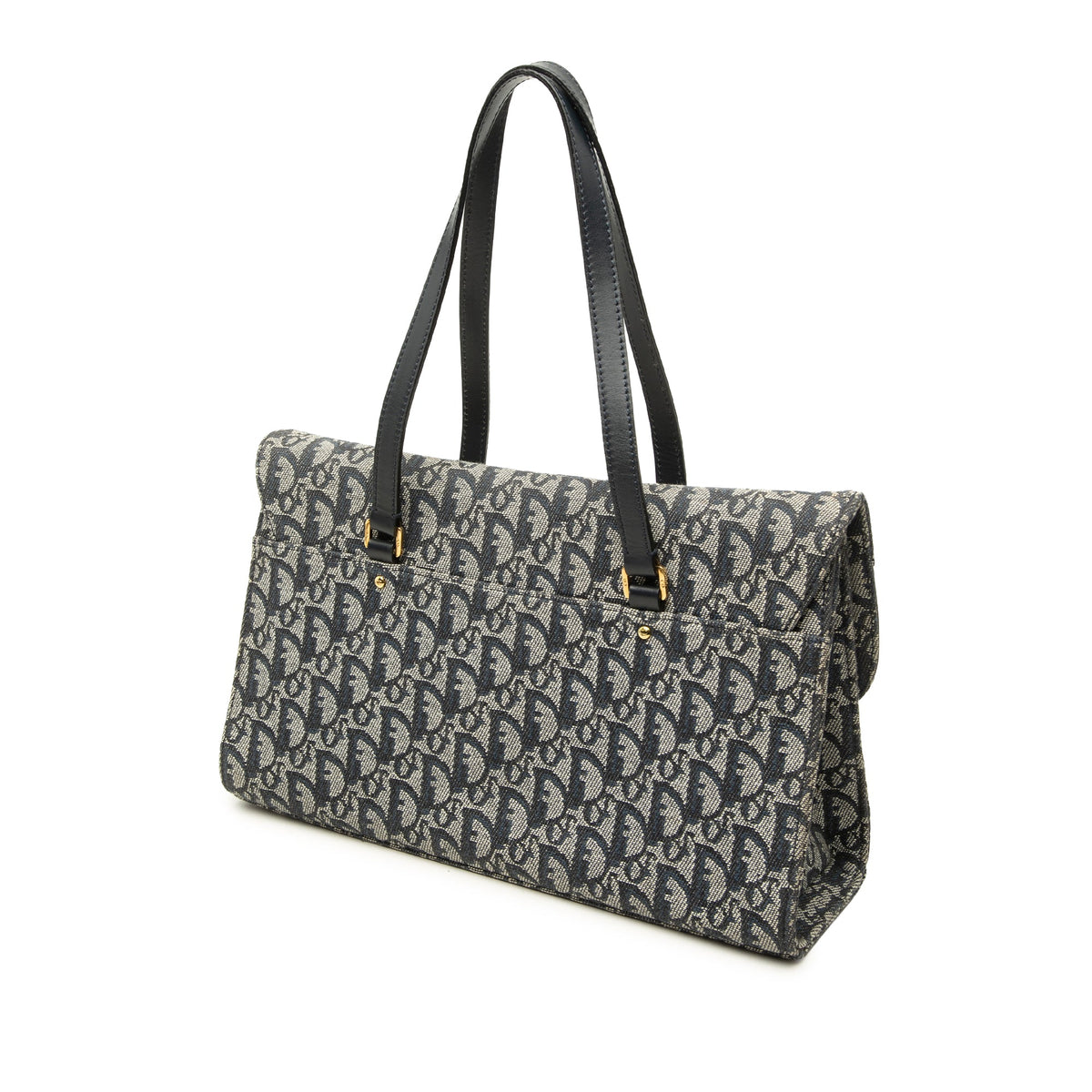 Dior Diorissimo Trotter Canvas Saddle Shoulder Bag — Blue