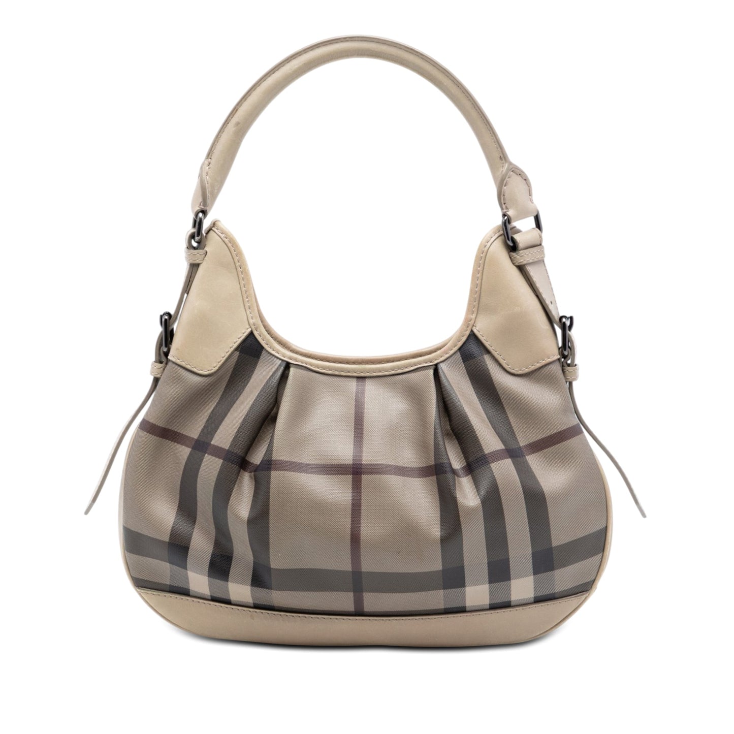 Burberry Smoke Check Coated Canvas Brooklyn Hobo