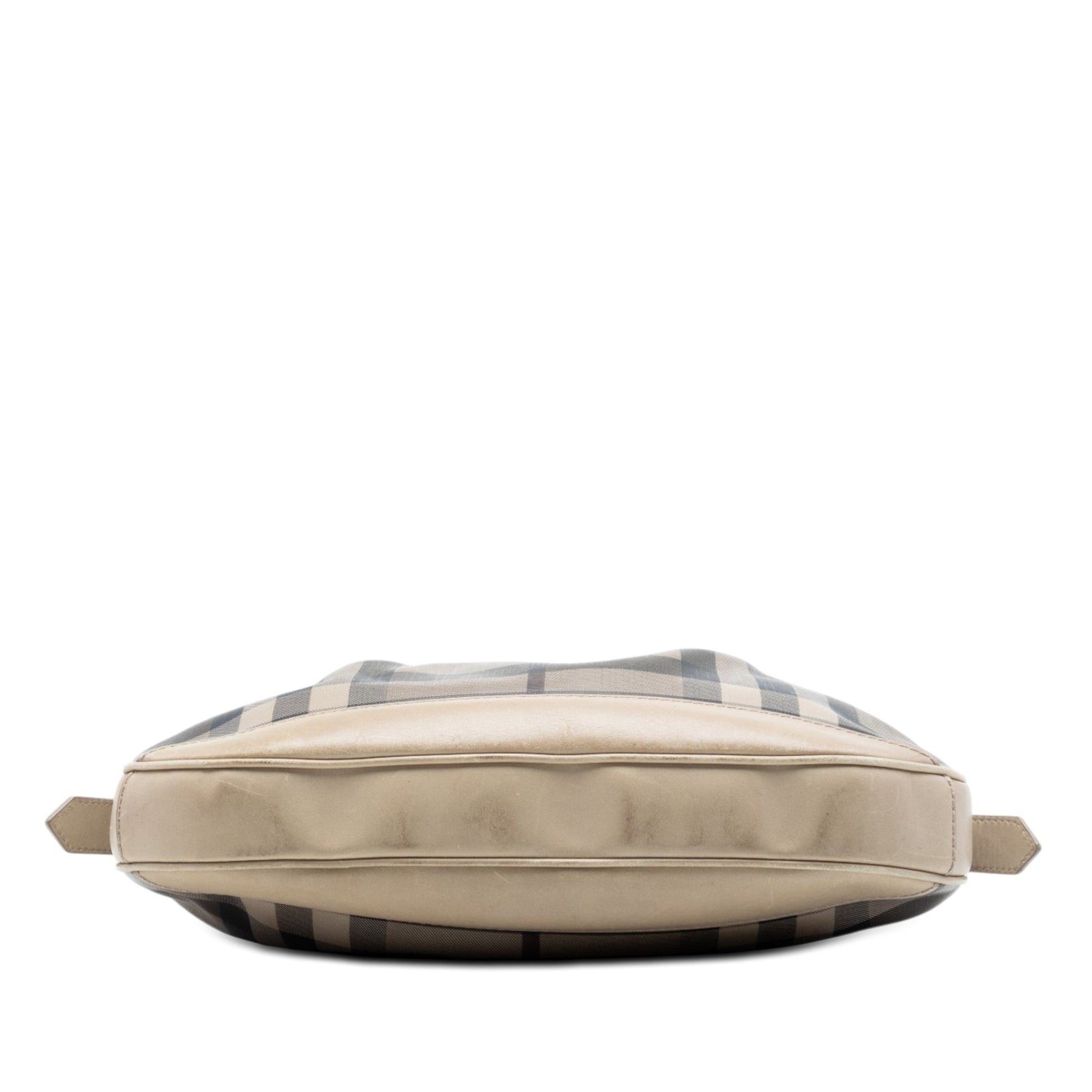 Burberry Smoke Check Coated Canvas Brooklyn Hobo