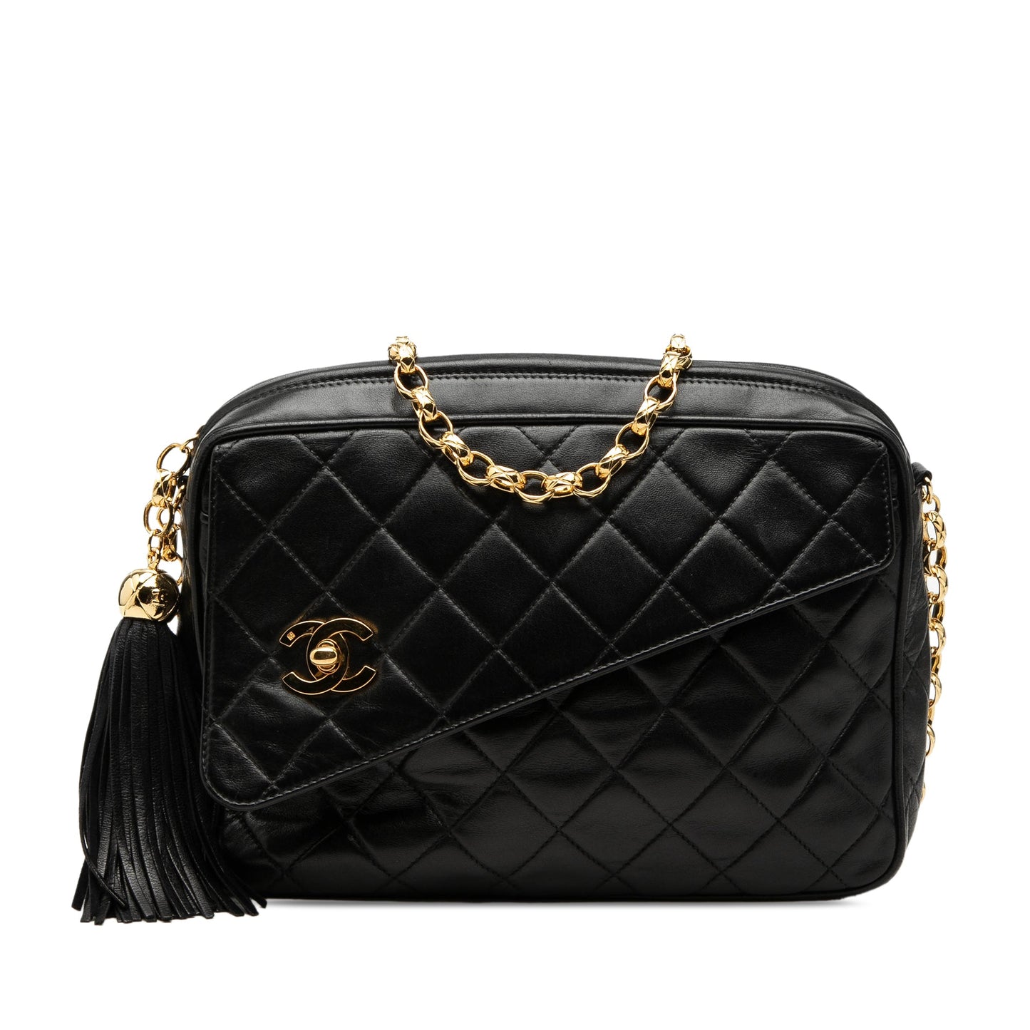 Chanel CC Quilted Lambskin Tassel Camera Bag