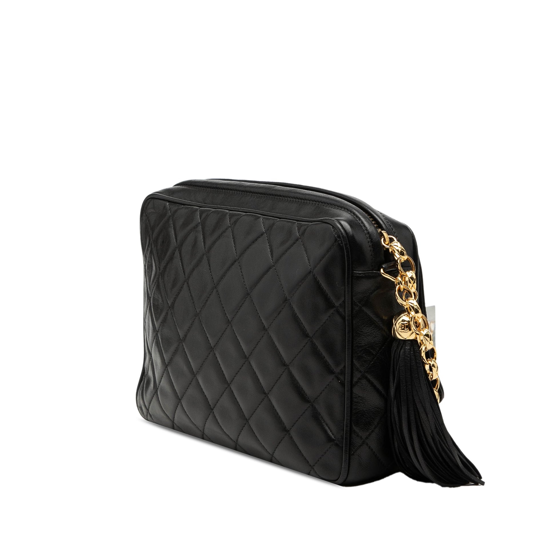 Chanel CC Quilted Lambskin Tassel Camera Bag