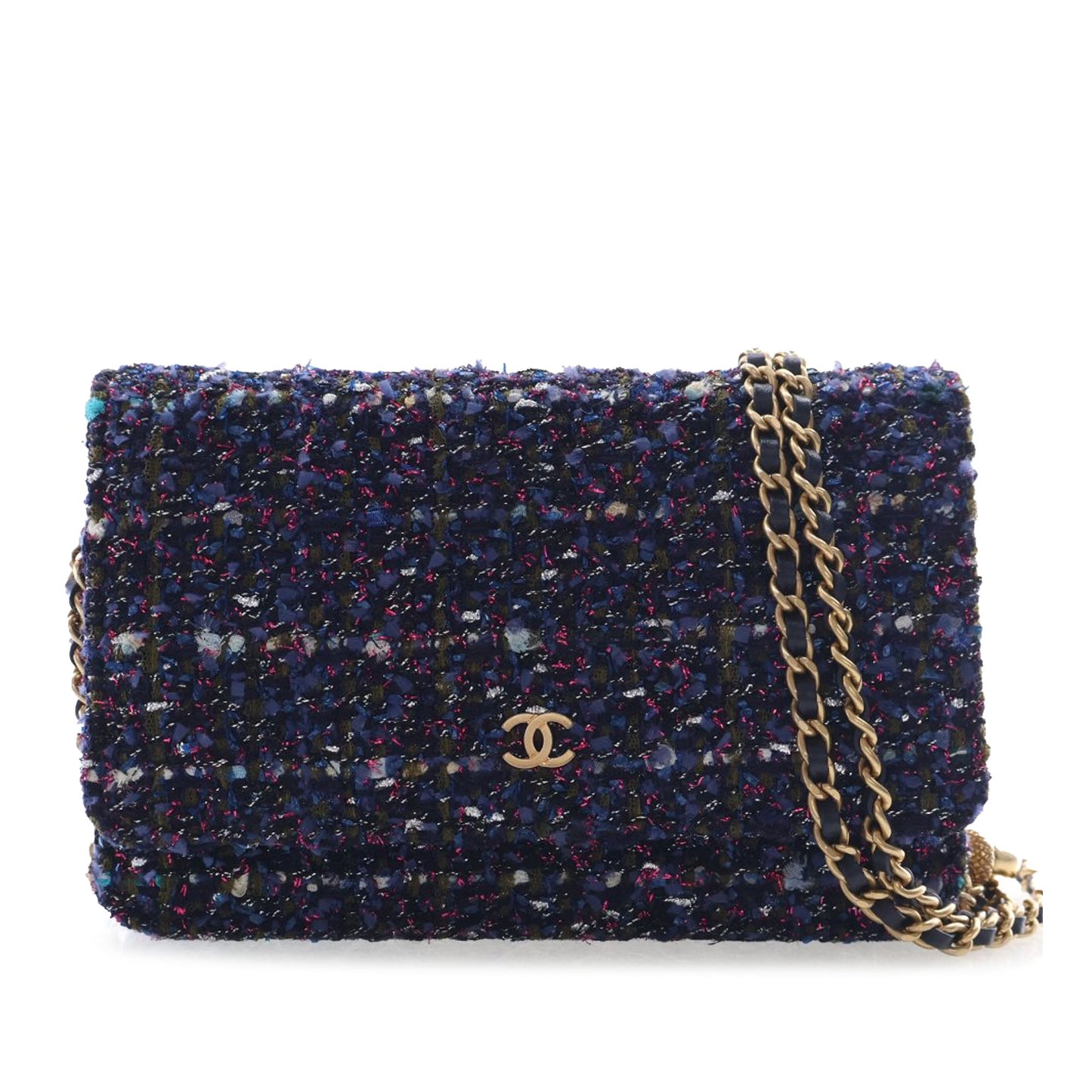 Chanel CC Tweed Charms Wallet On Chain
