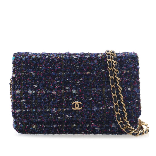 Chanel CC Tweed Charms Wallet On Chain