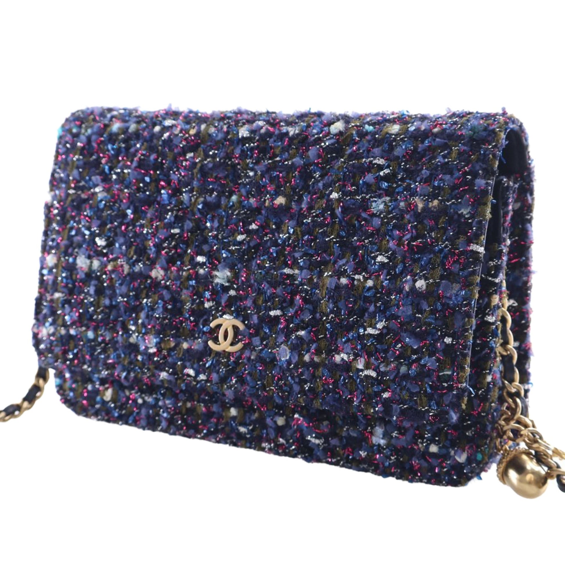 Chanel CC Tweed Charms Wallet On Chain