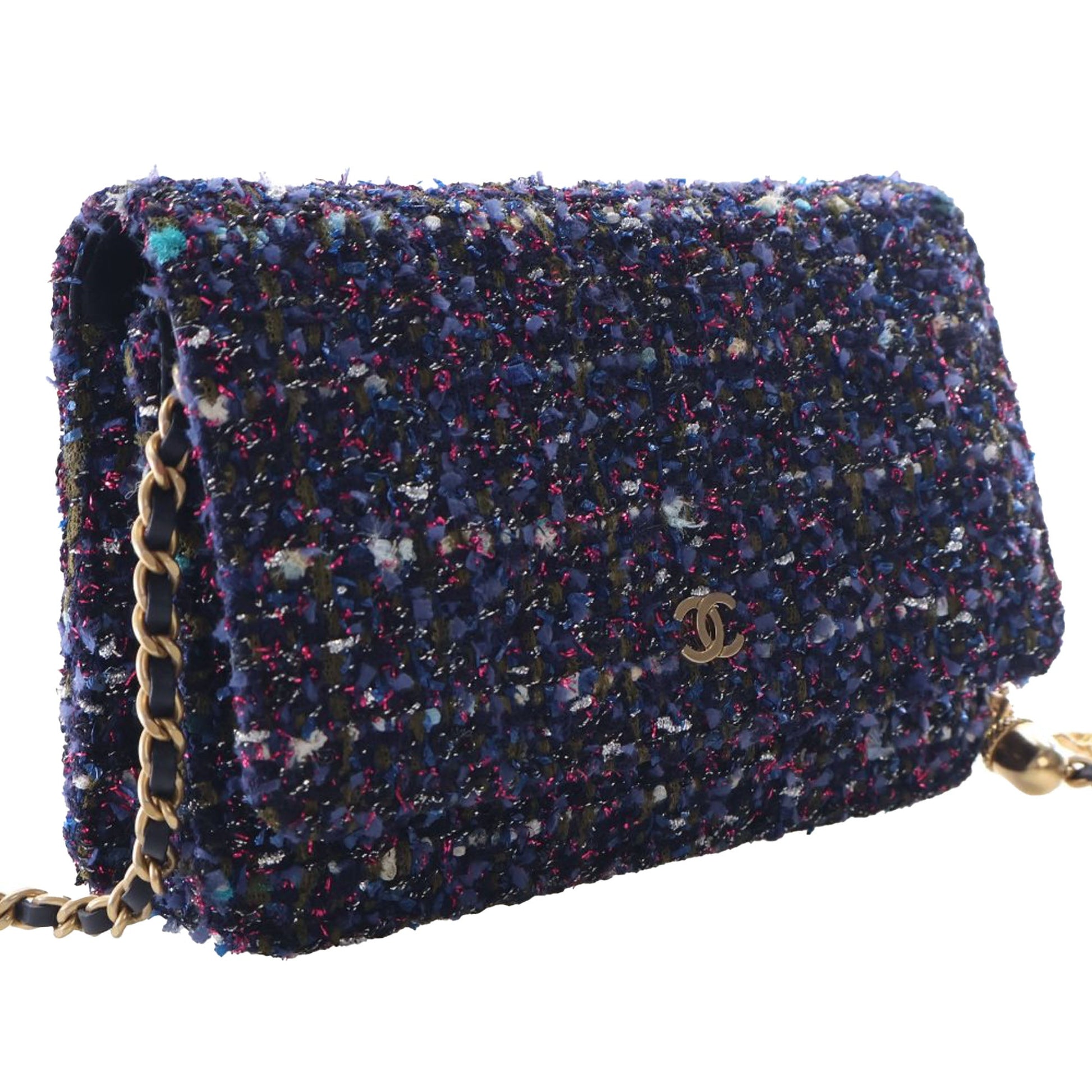 Chanel CC Tweed Charms Wallet On Chain