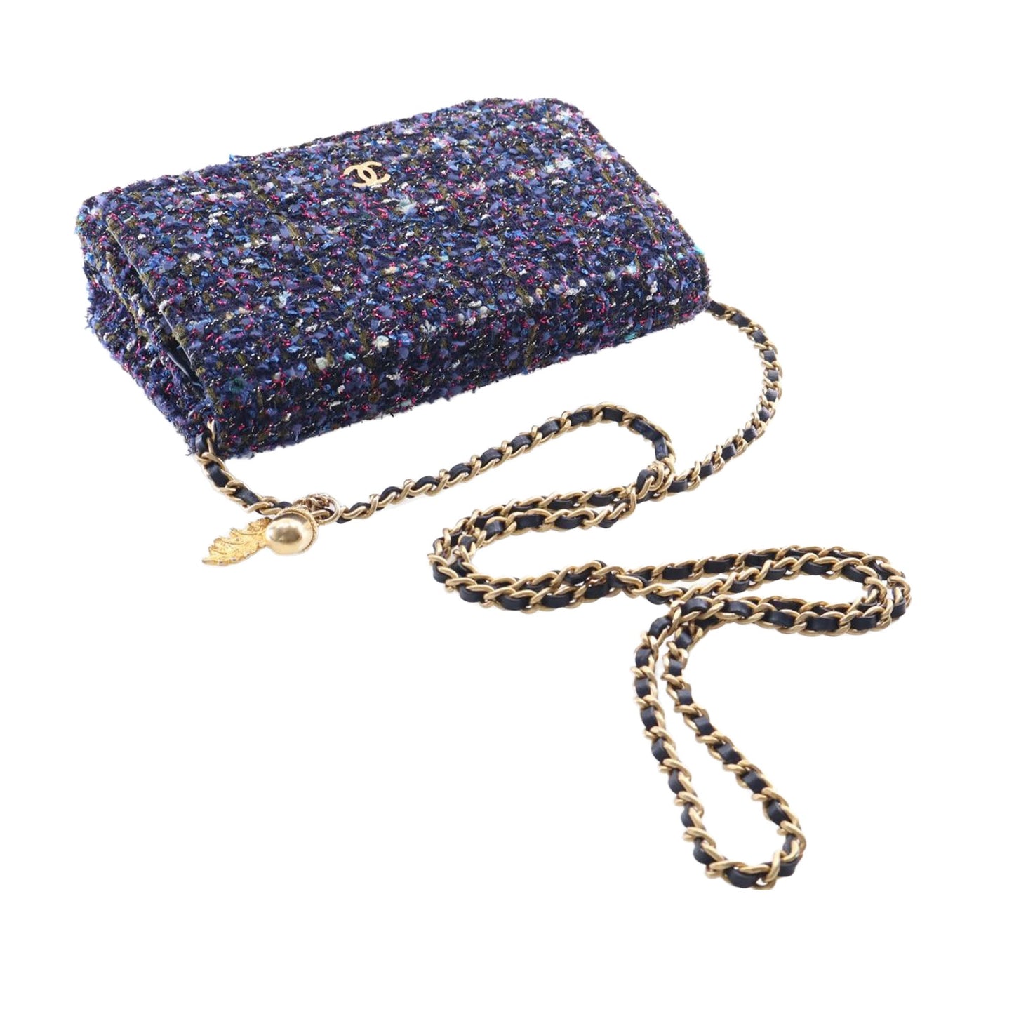 Chanel CC Tweed Charms Wallet On Chain