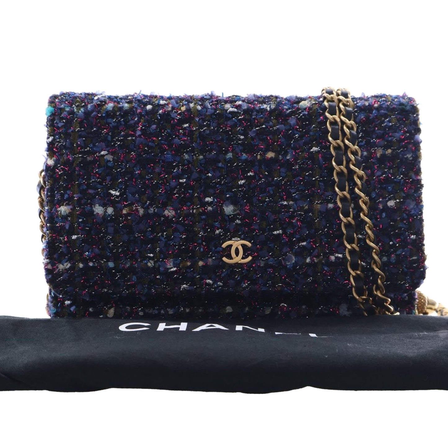 Chanel CC Tweed Charms Wallet On Chain