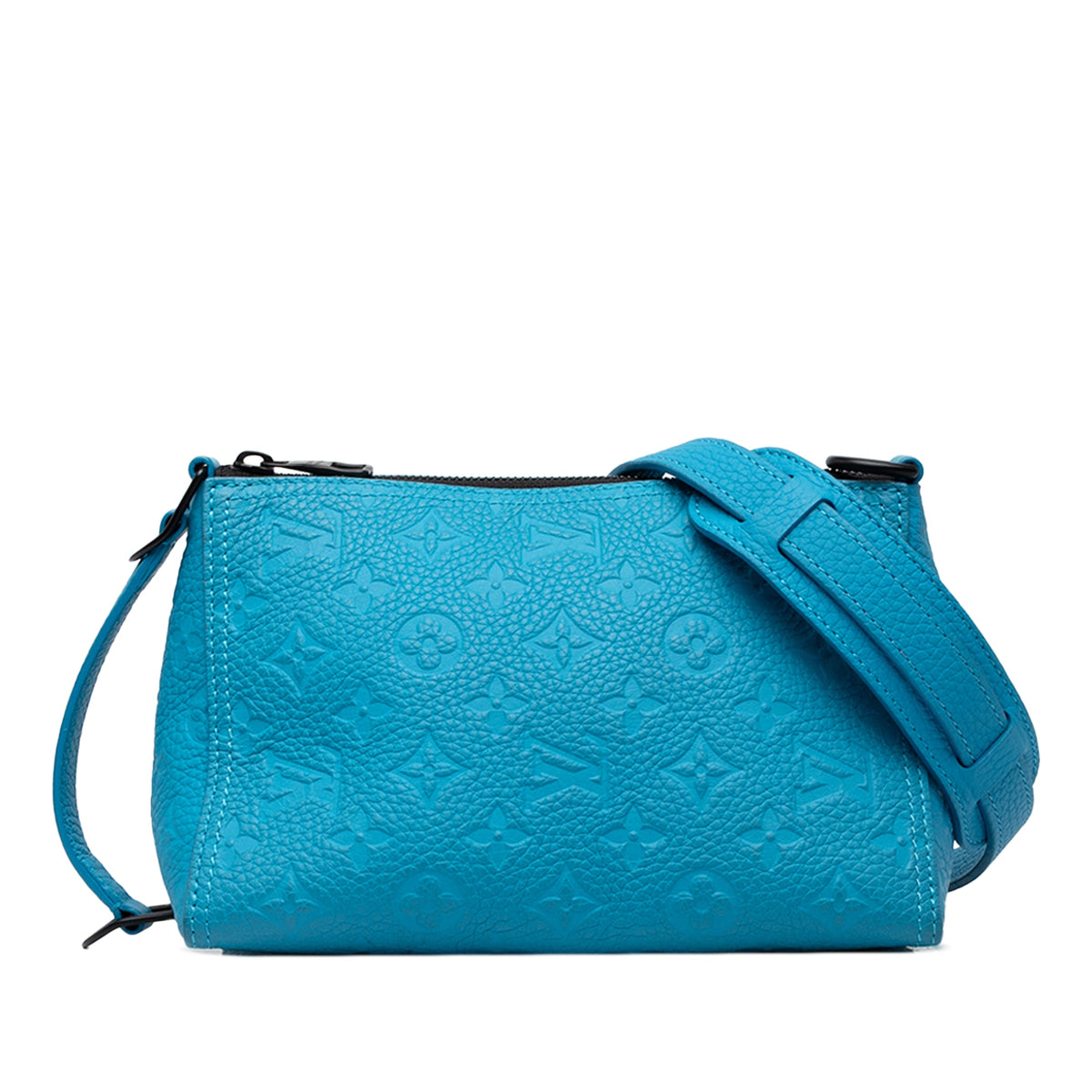 Louis Vuitton Monogram Taurillon Triangle Messenger — Blue