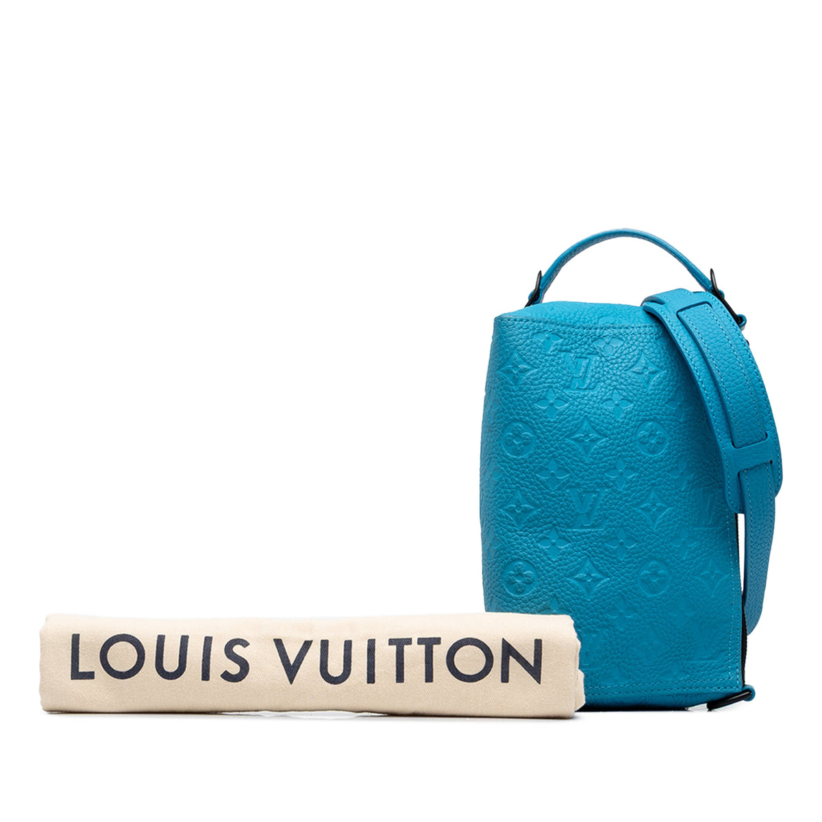 Louis Vuitton Monogram Taurillon Triangle Messenger — Blue