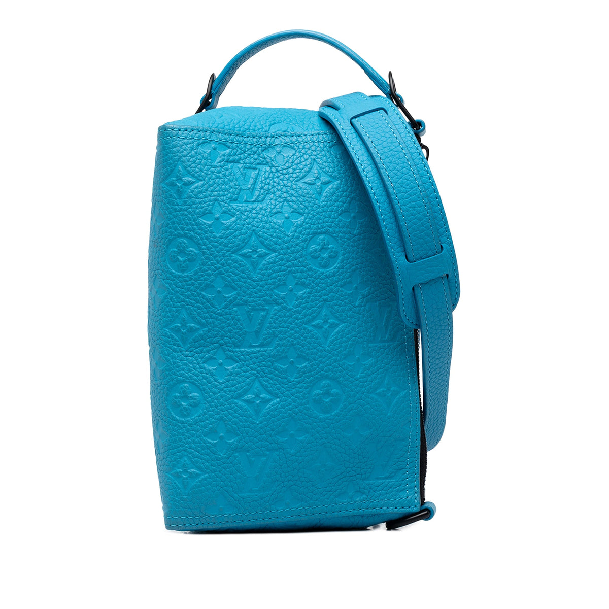 Louis Vuitton Monogram Taurillon Triangle Messenger — Blue