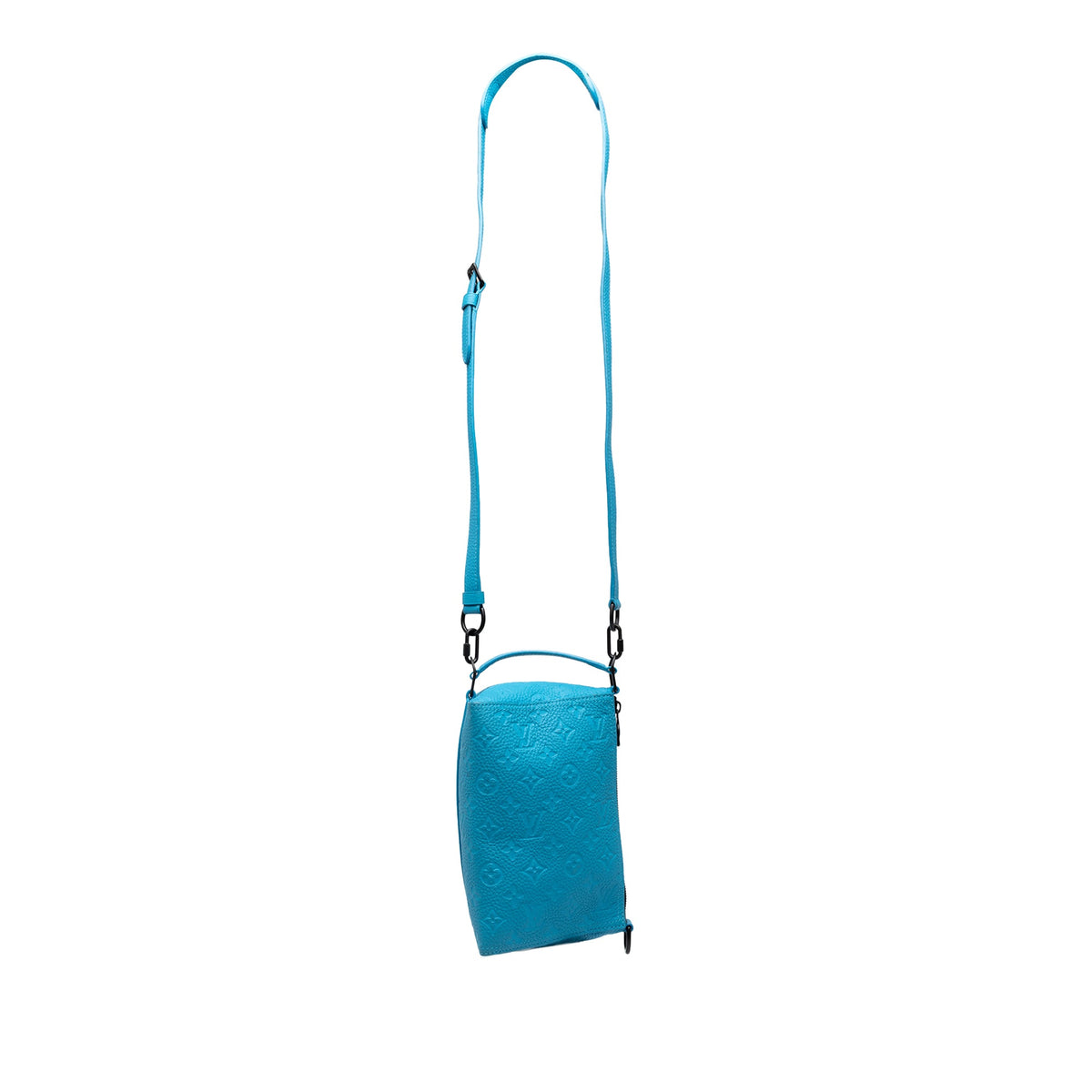 Louis Vuitton Monogram Taurillon Triangle Messenger — Blue