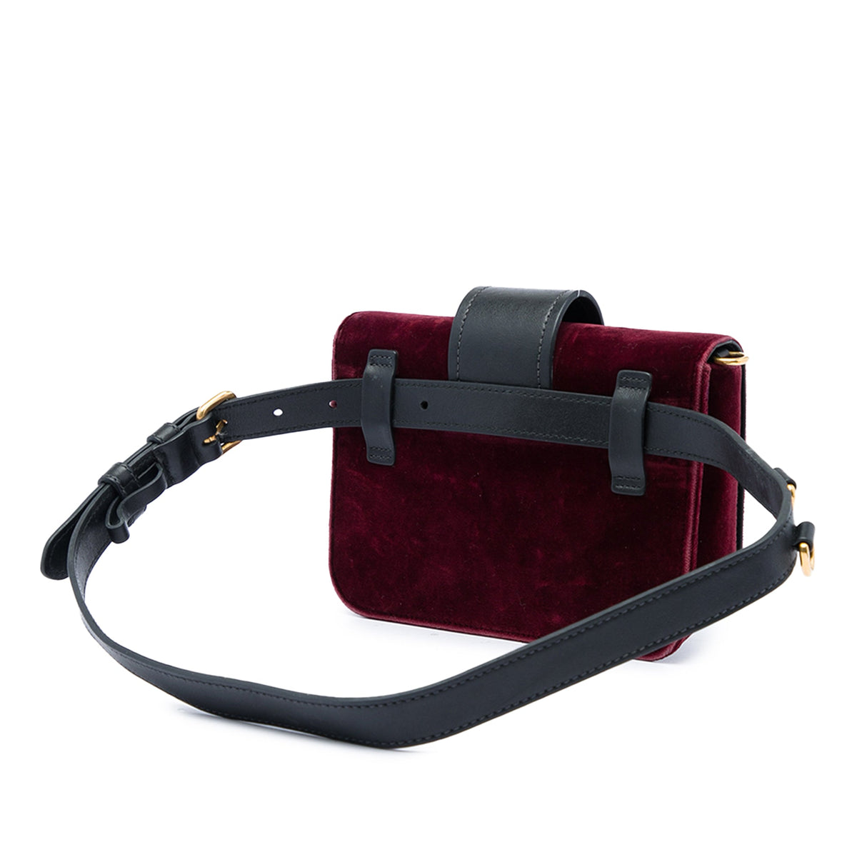 Prada Velvet Cahier Convertible Belt Bag — Red