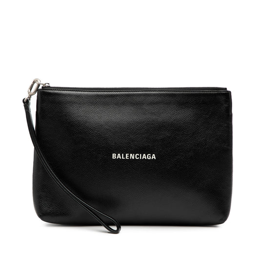 Balenciaga Leather Logo Cash Pouch