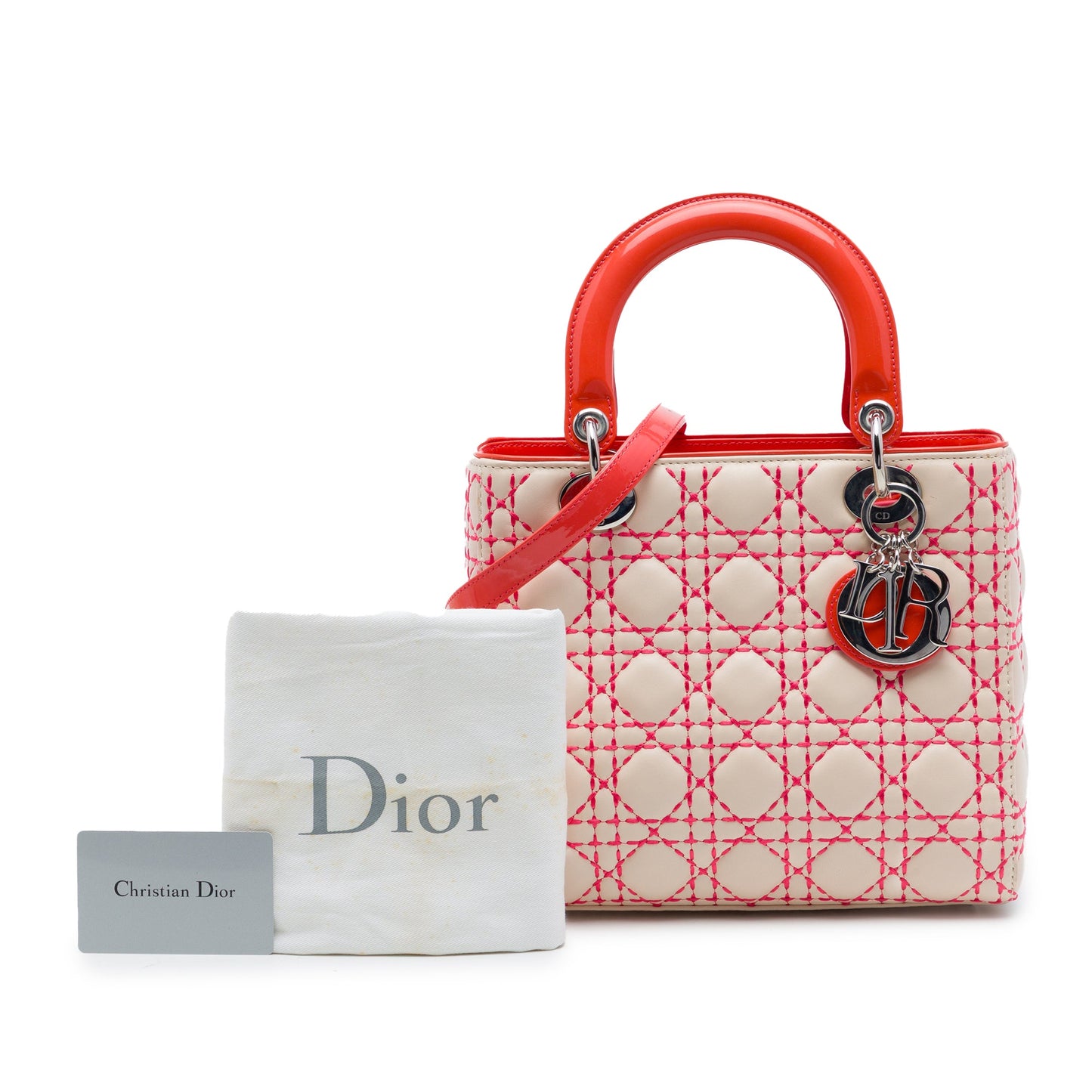 Dior Medium Lambskin Cannage Stitched Lady Dior