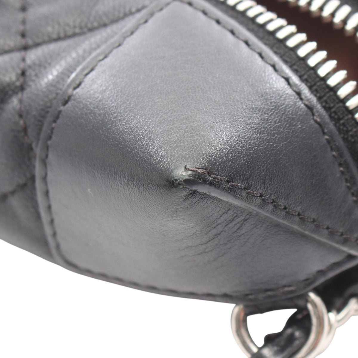 Chanel CC Quilted Lambskin Crossbody — Black