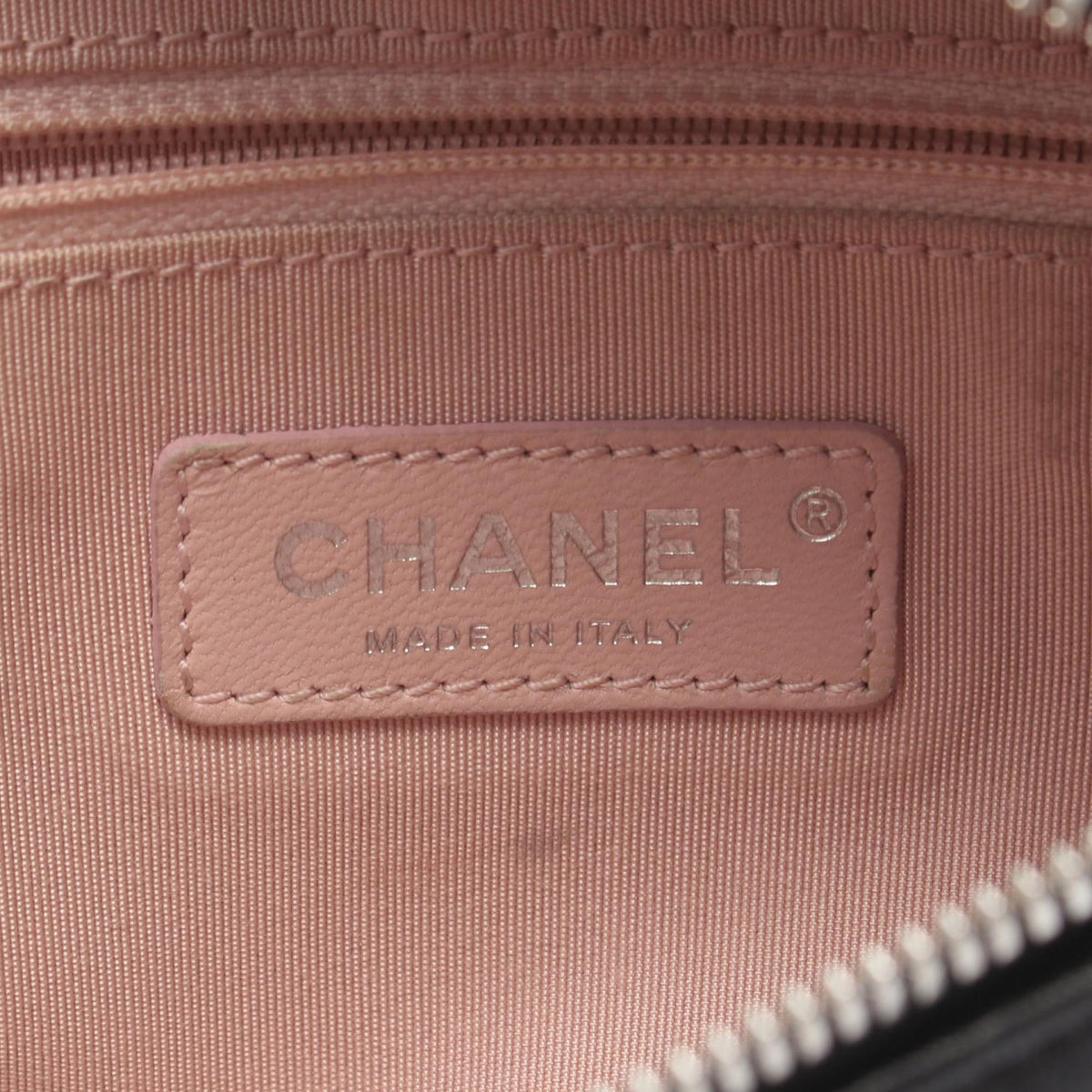 Chanel CC Quilted Lambskin Crossbody — Black