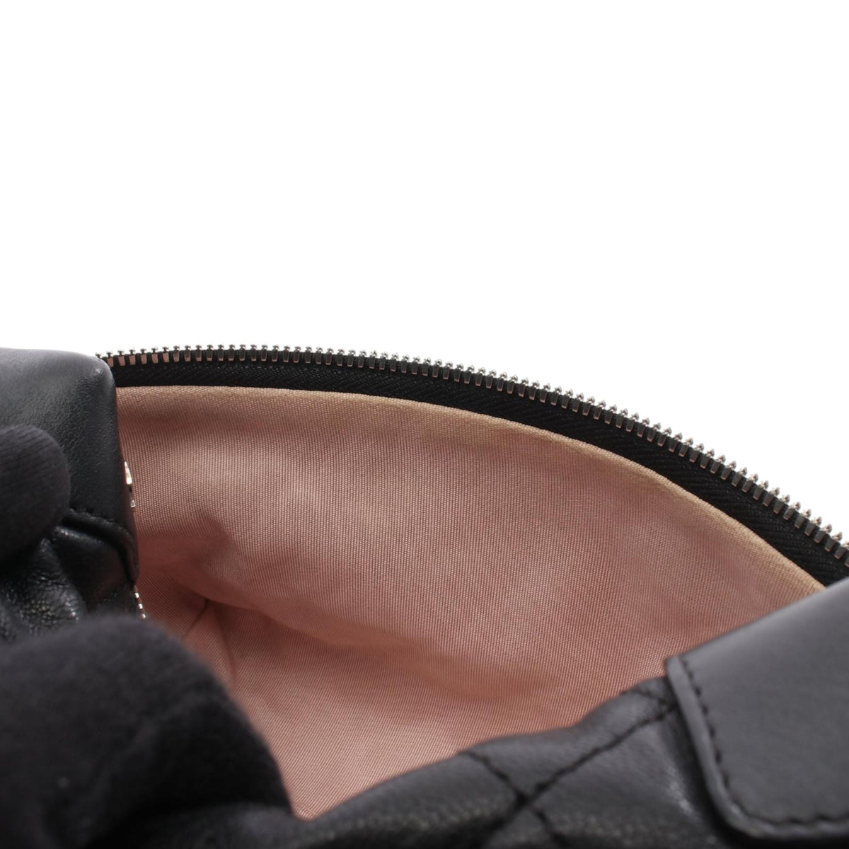 Chanel CC Quilted Lambskin Crossbody — Black