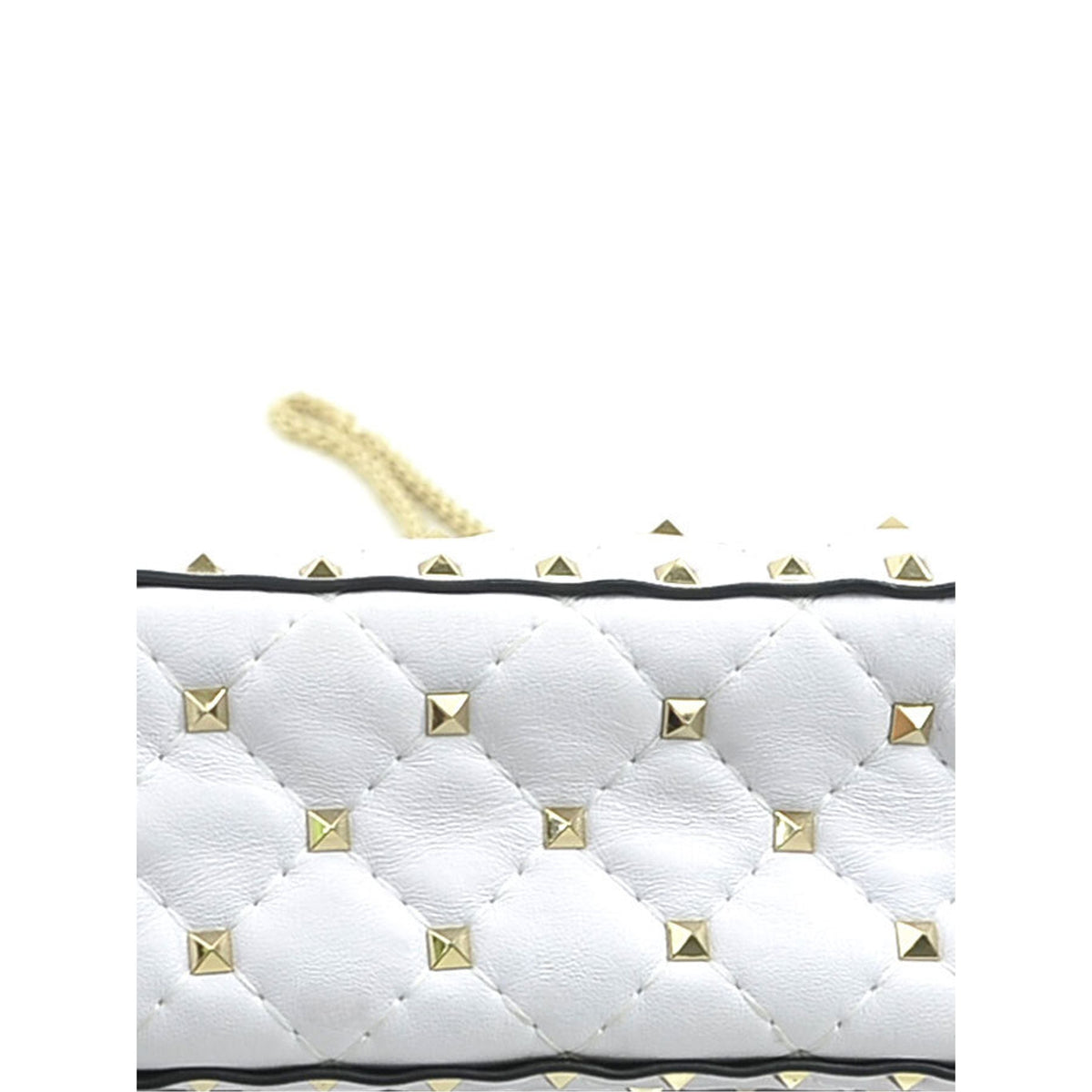 Valentino Medium Lambskin VLTN Rockstud Spike Satchel — White