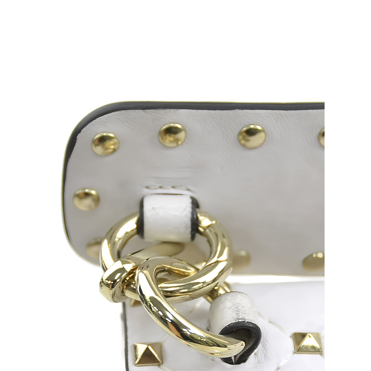 Valentino Medium Lambskin VLTN Rockstud Spike Satchel — White