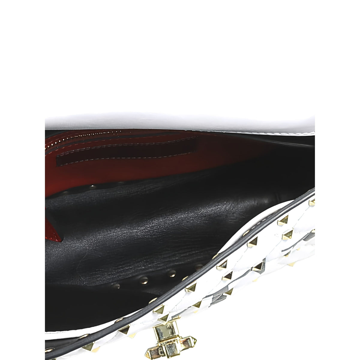 Valentino Medium Lambskin VLTN Rockstud Spike Satchel — White