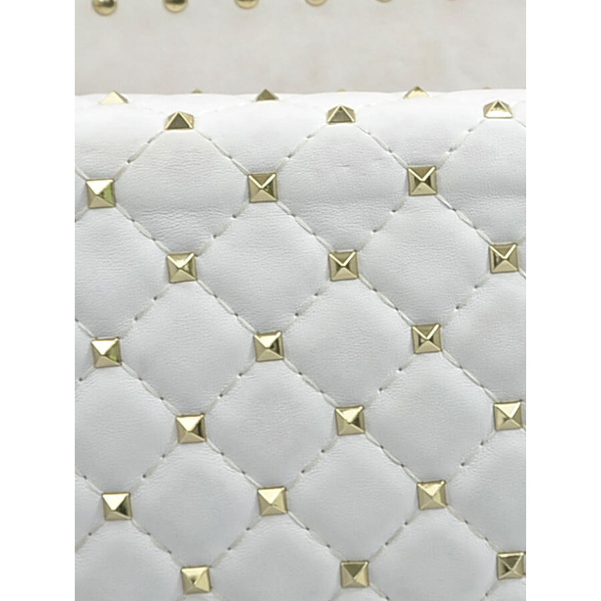 Valentino Medium Lambskin VLTN Rockstud Spike Satchel — White